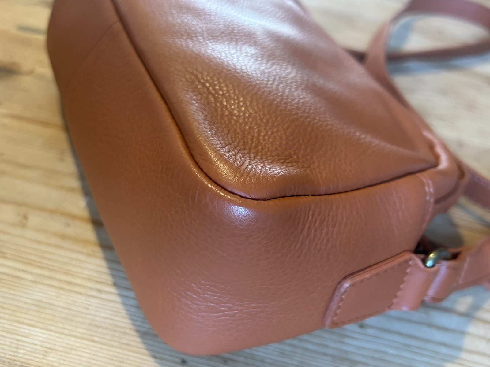 Fatface Orange Leather Crossbody Bag Adjustable Strap image 10