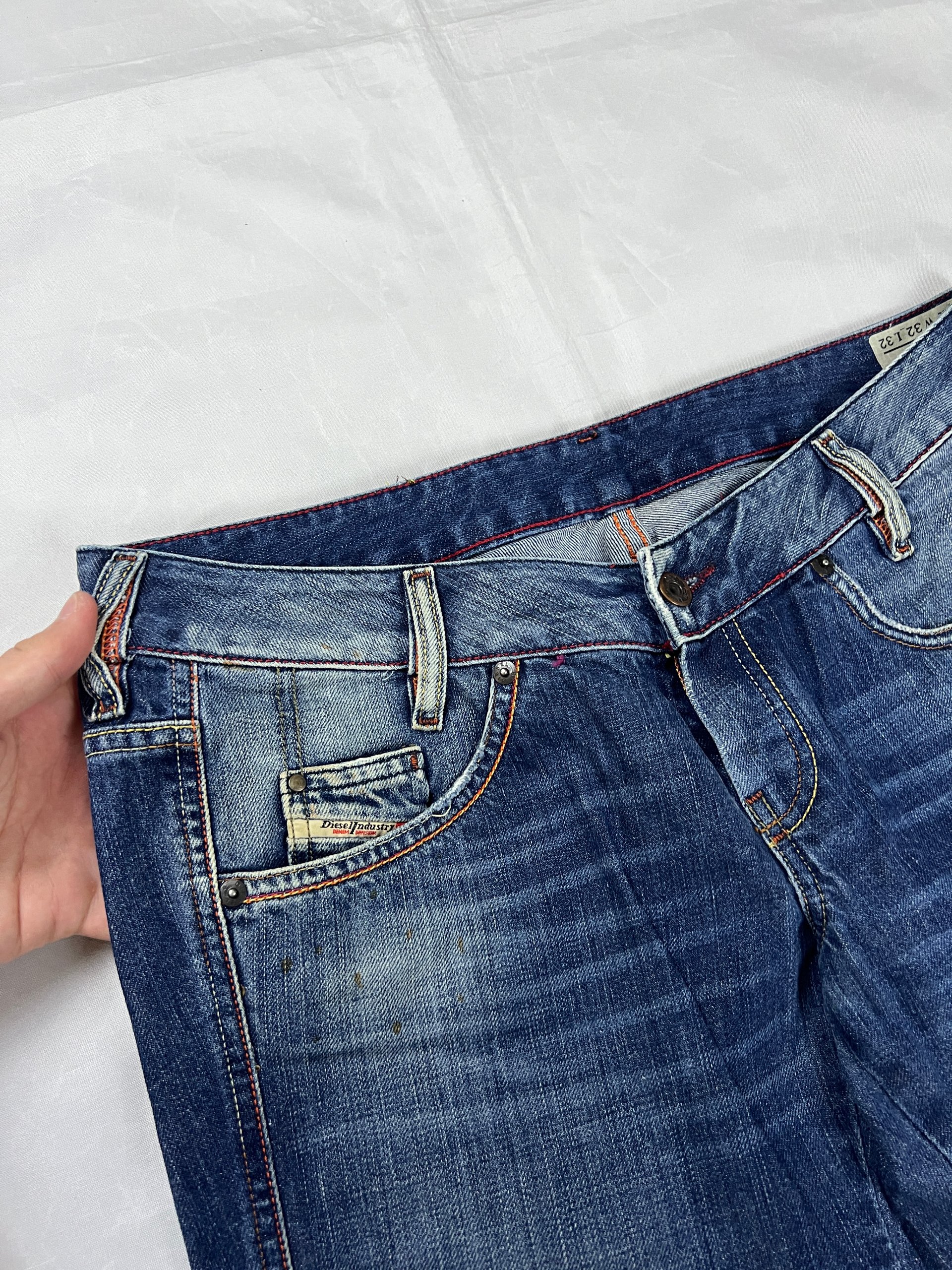 Diesel Blue Denim Jeans W32 L32 Men's Distressed Wash