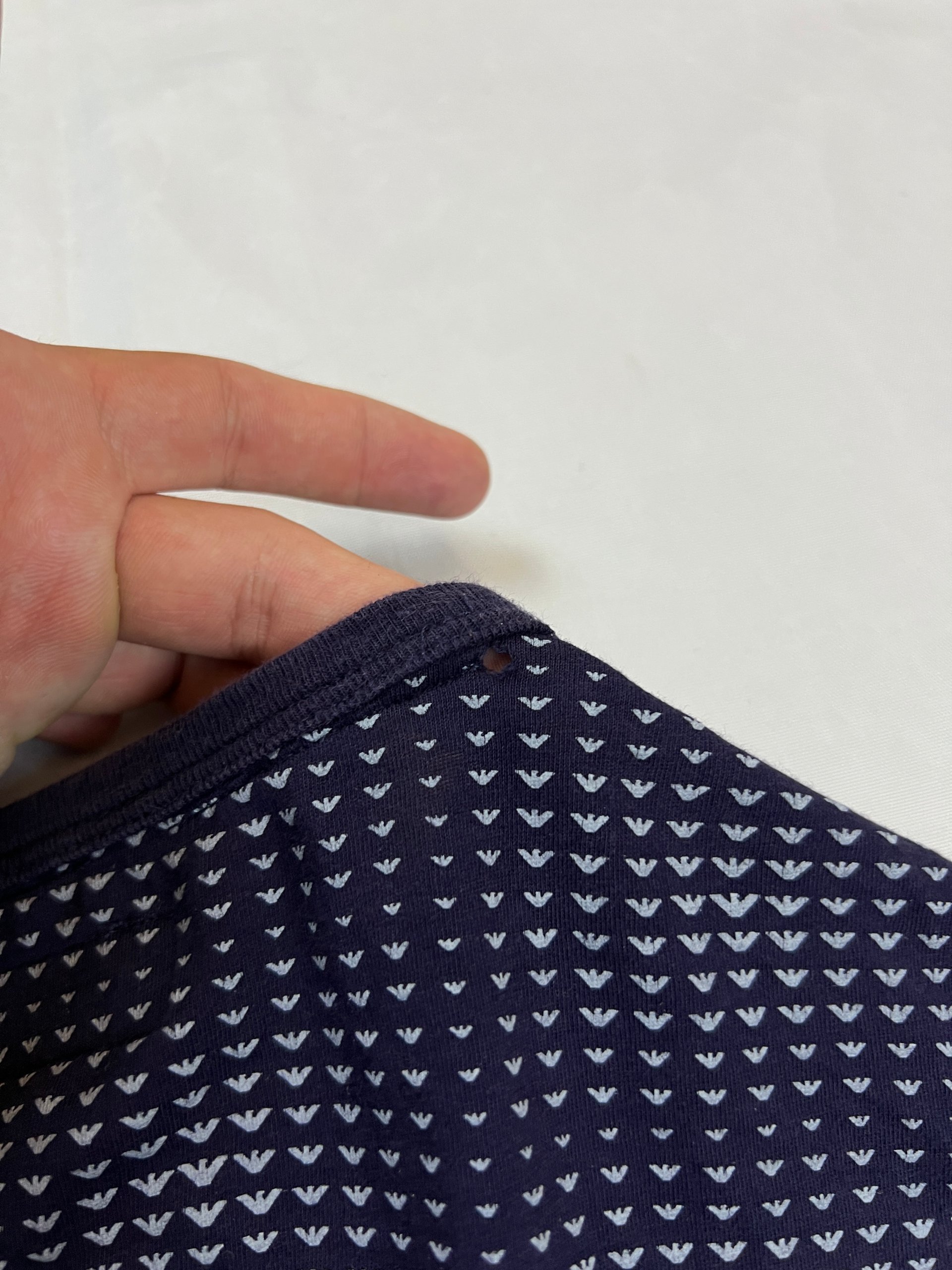 Armani Jeans Men's Navy & White Patterned Cotton T-Shirt Large image 6