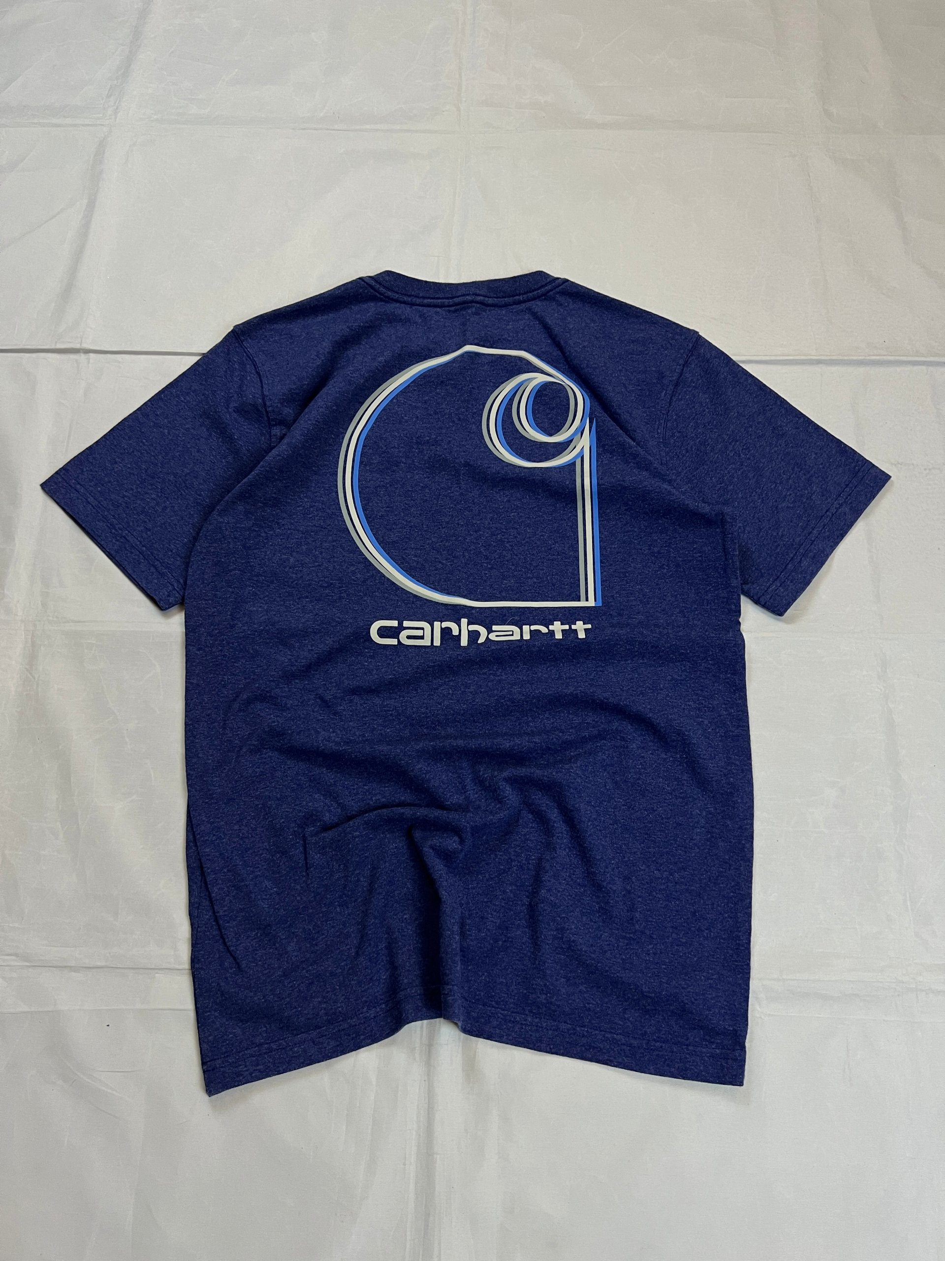 Carhartt Navy Blue Pocket Logo T-Shirt Small image 3