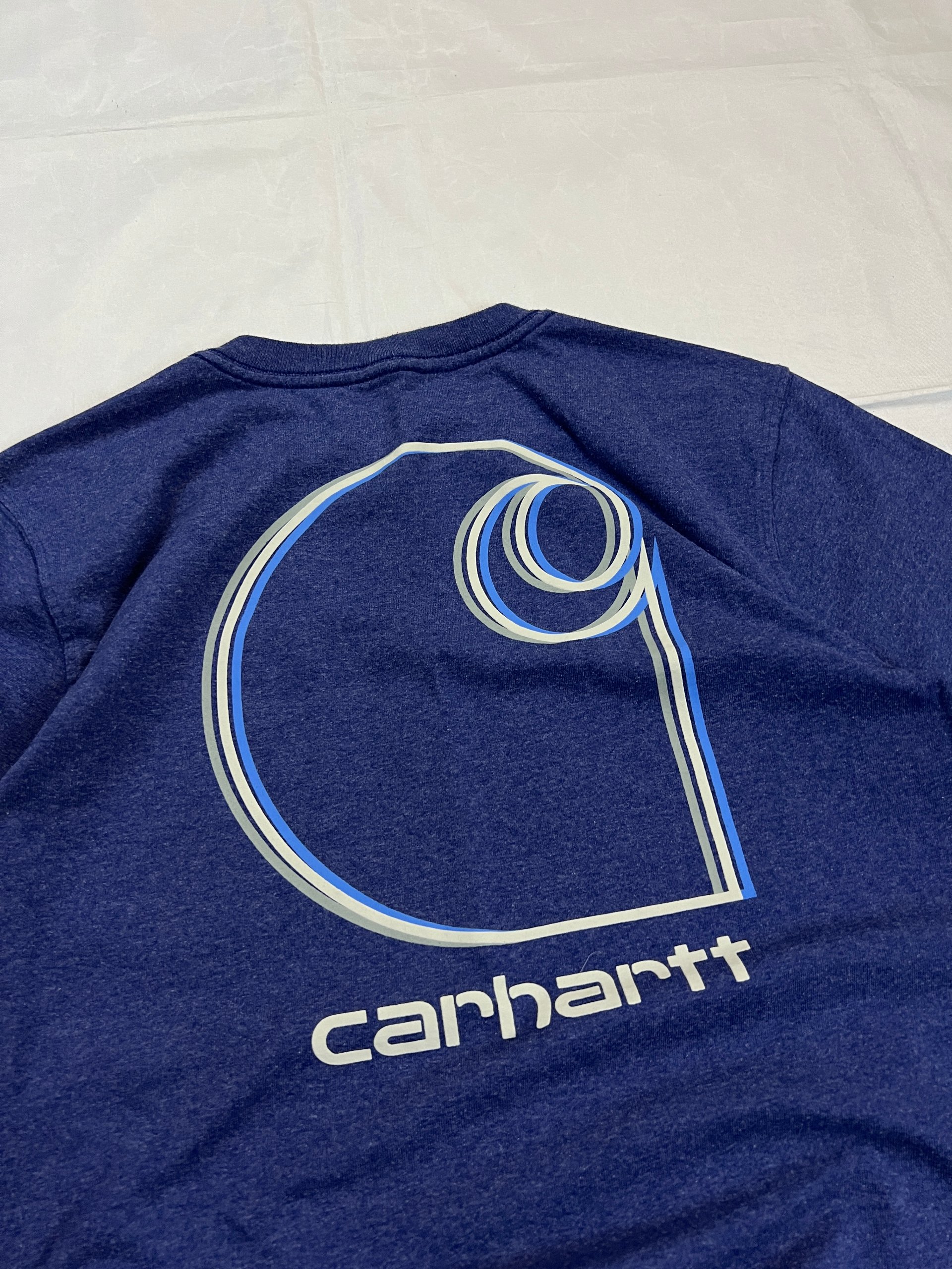 Carhartt Navy Blue Pocket Logo T-Shirt Small image 5