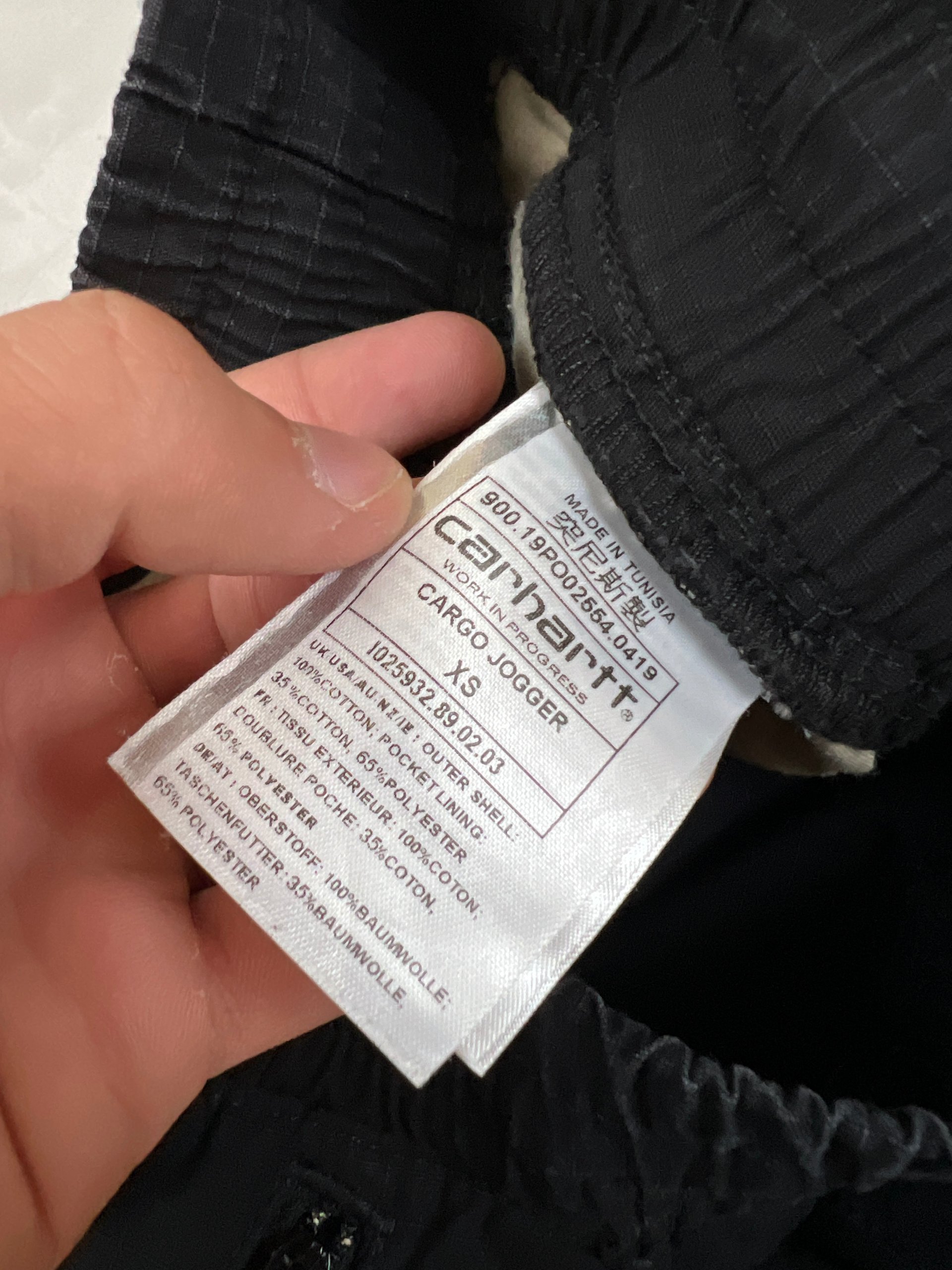Carhartt Black Cargo Jogger XS Cotton Blend Relaxed Fit image 3