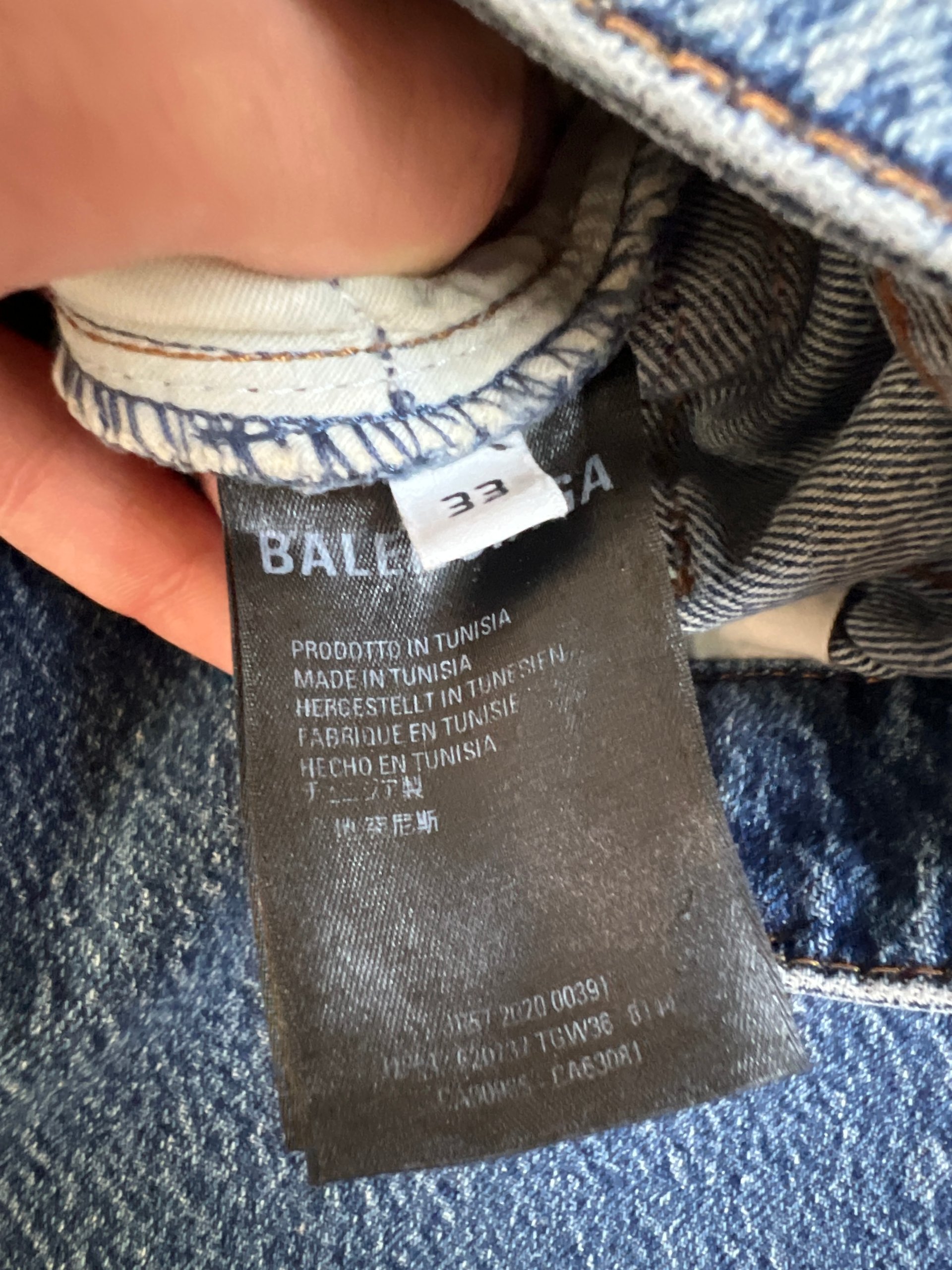 Balenciaga Blue Denim Jeans 33 Made in Tunisia image 3