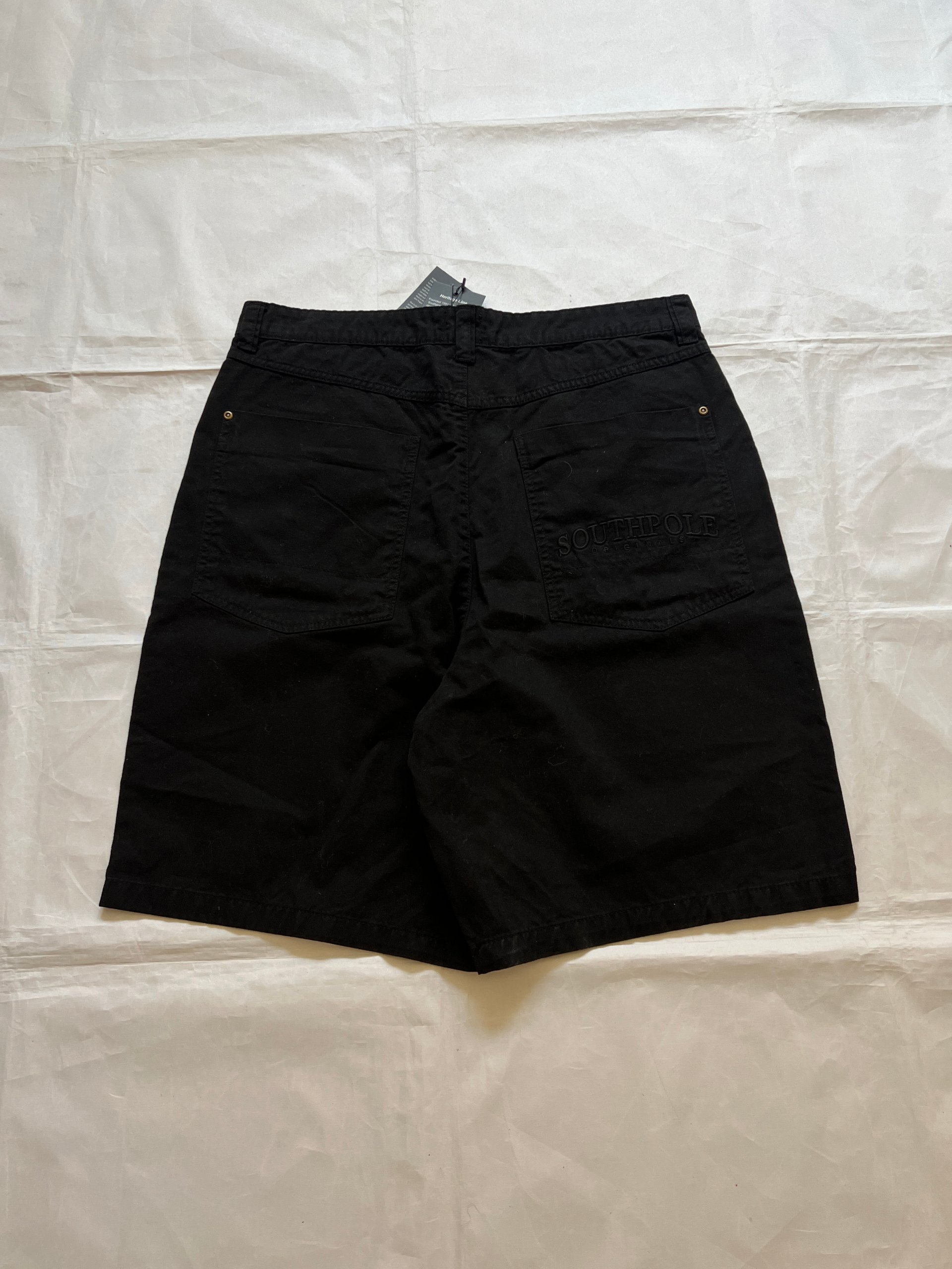 Southpole Black Denim Shorts 36 Loose Fit Cotton image 2