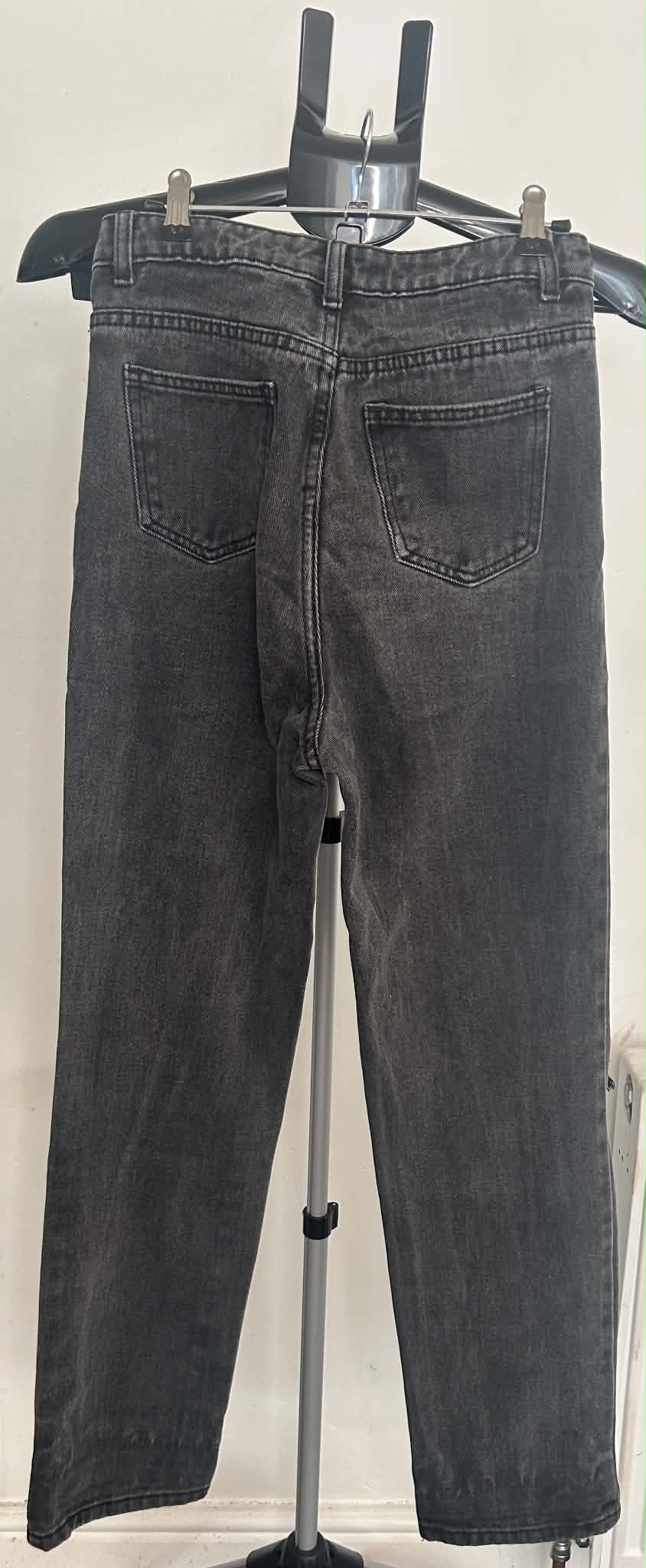 PrettyLittleThing Women's Black Denim Straight Leg Jeans UK 4 image 2