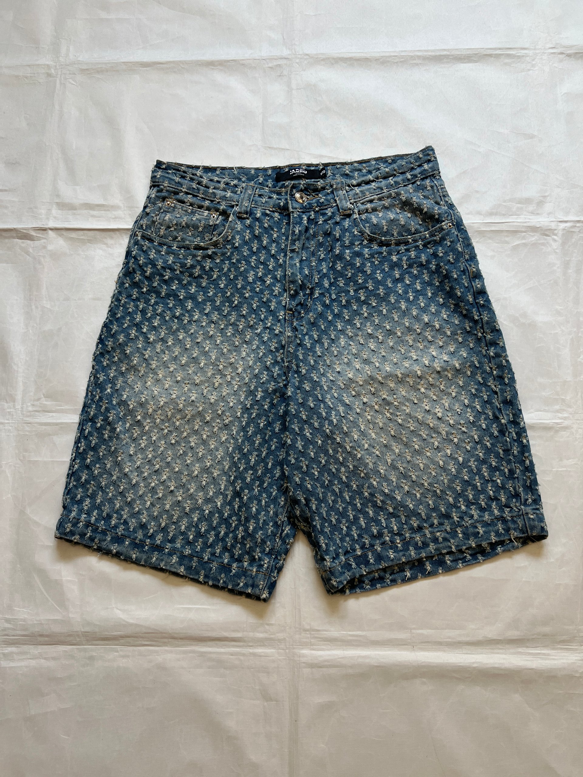 Based NY Blue Baggy Fit Denim Shorts 30 100% Cotton