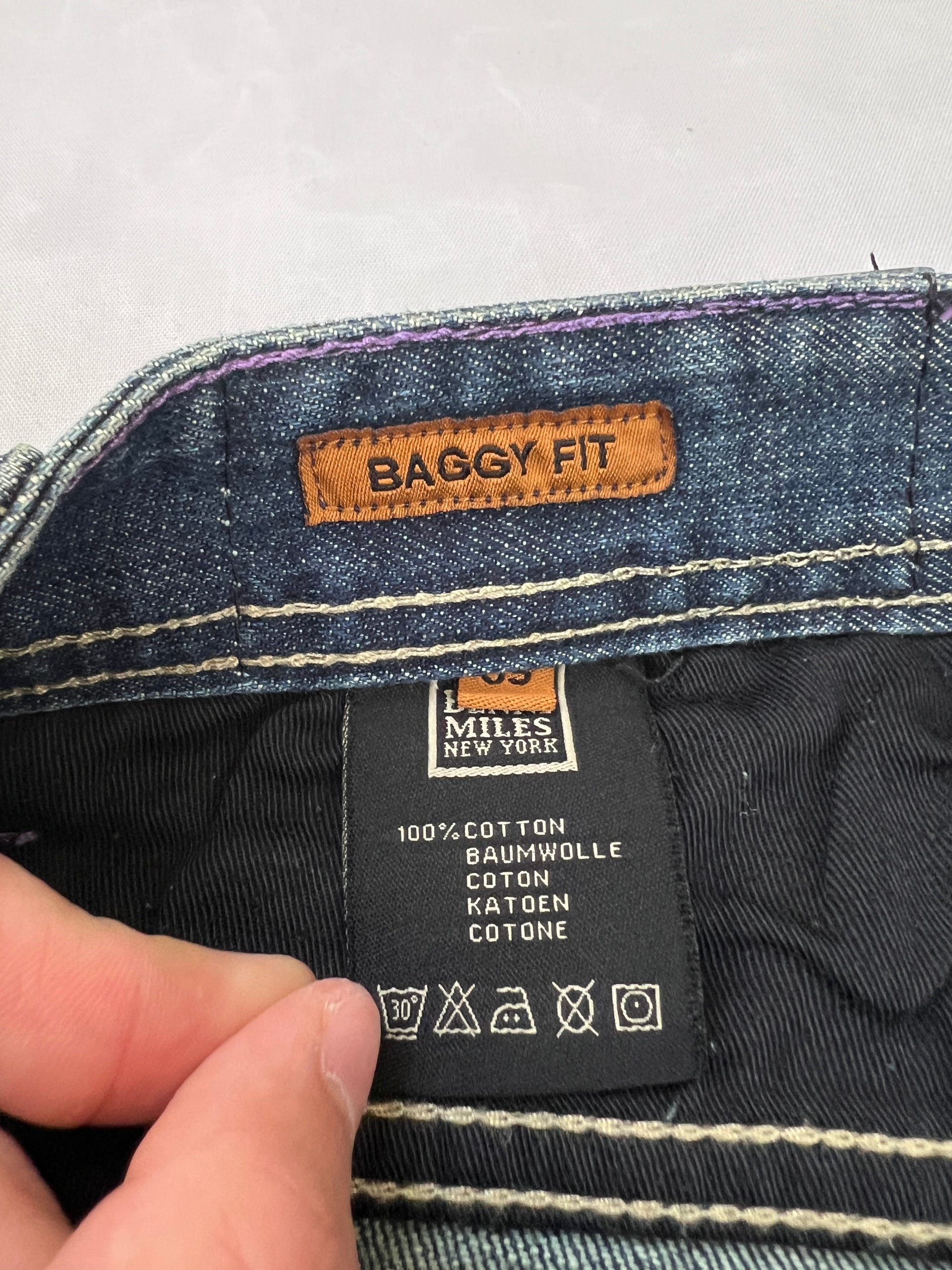 Based NY Blue Baggy Fit Denim Shorts 30 100% Cotton image 3