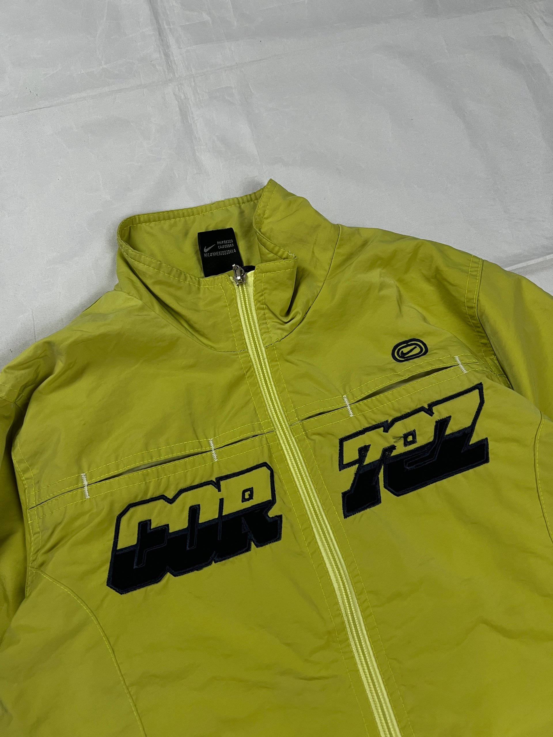 Nike Yellow Track Jacket Medium Retro Embroidered Logo image 2