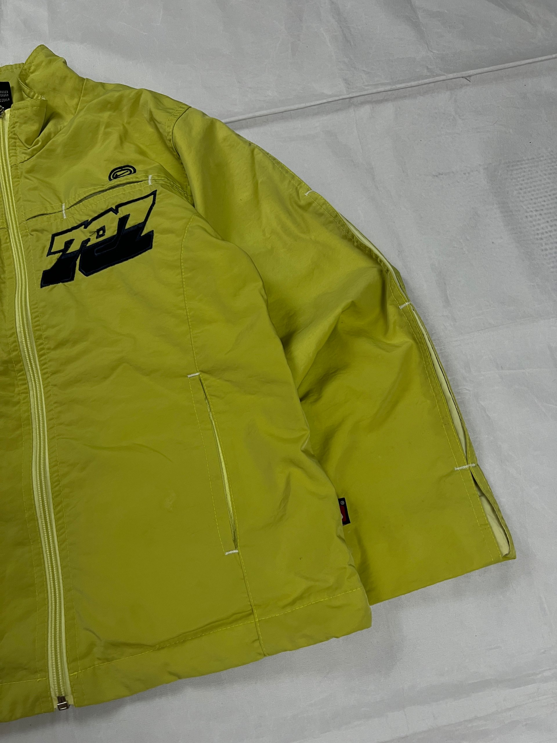 Nike Yellow Track Jacket Medium Retro Embroidered Logo image 4