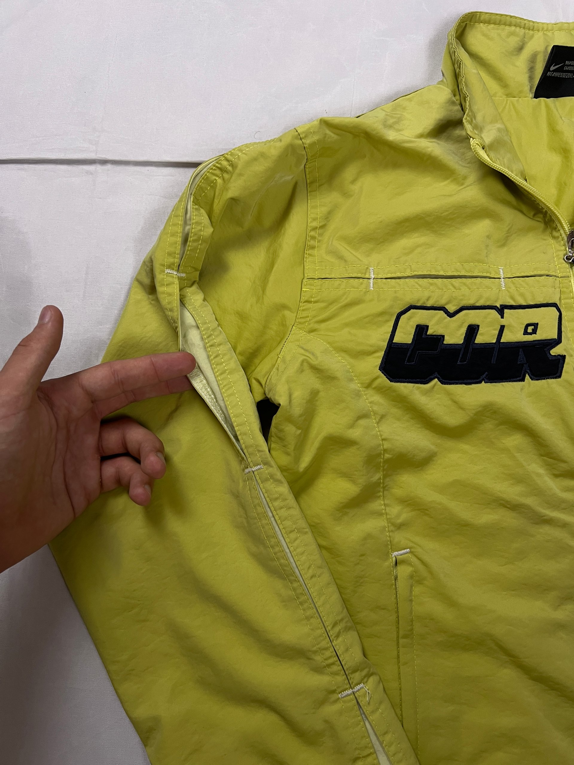 Nike Yellow Track Jacket Medium Retro Embroidered Logo image 5