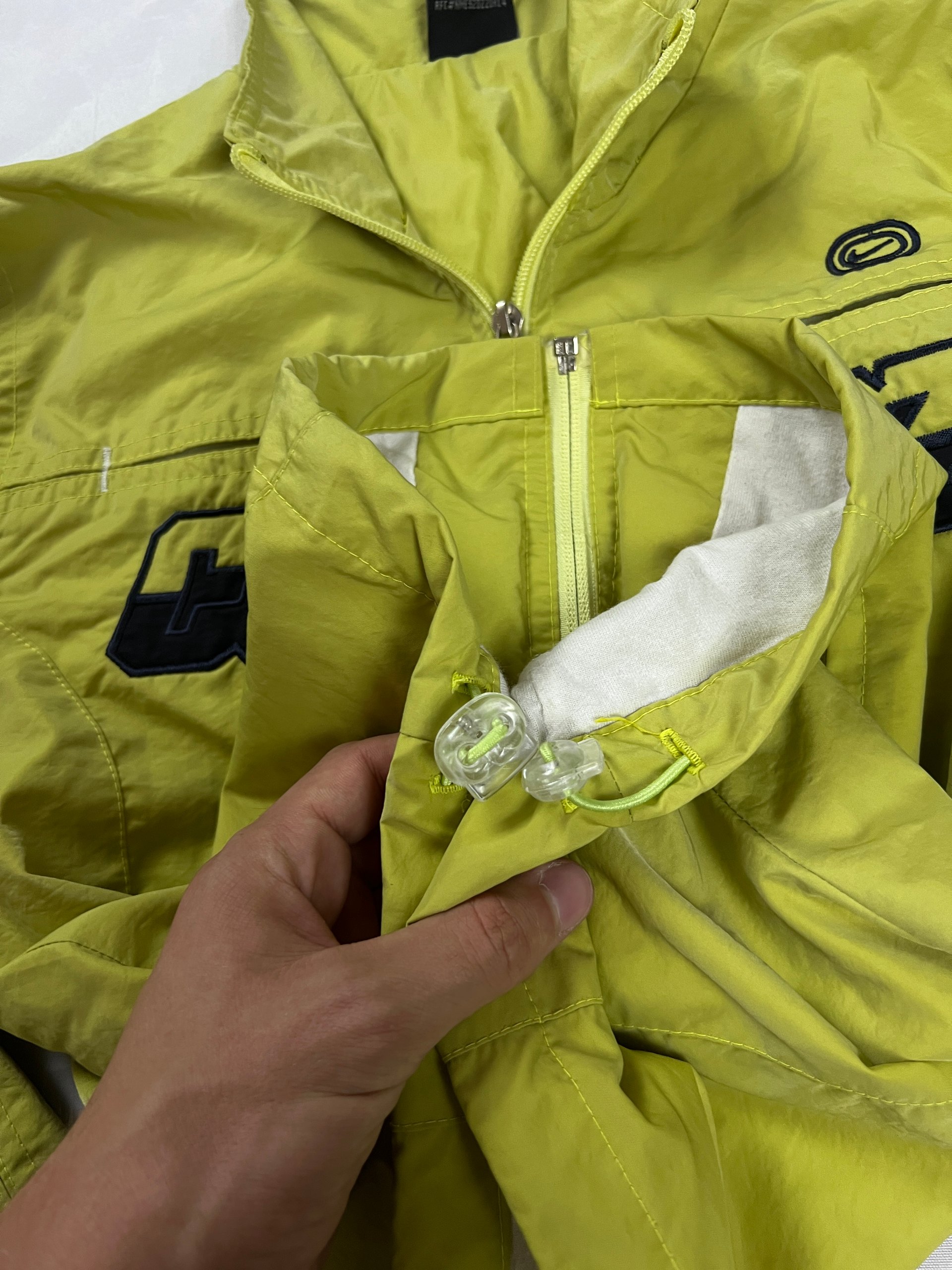 Nike Yellow Track Jacket Medium Retro Embroidered Logo image 6