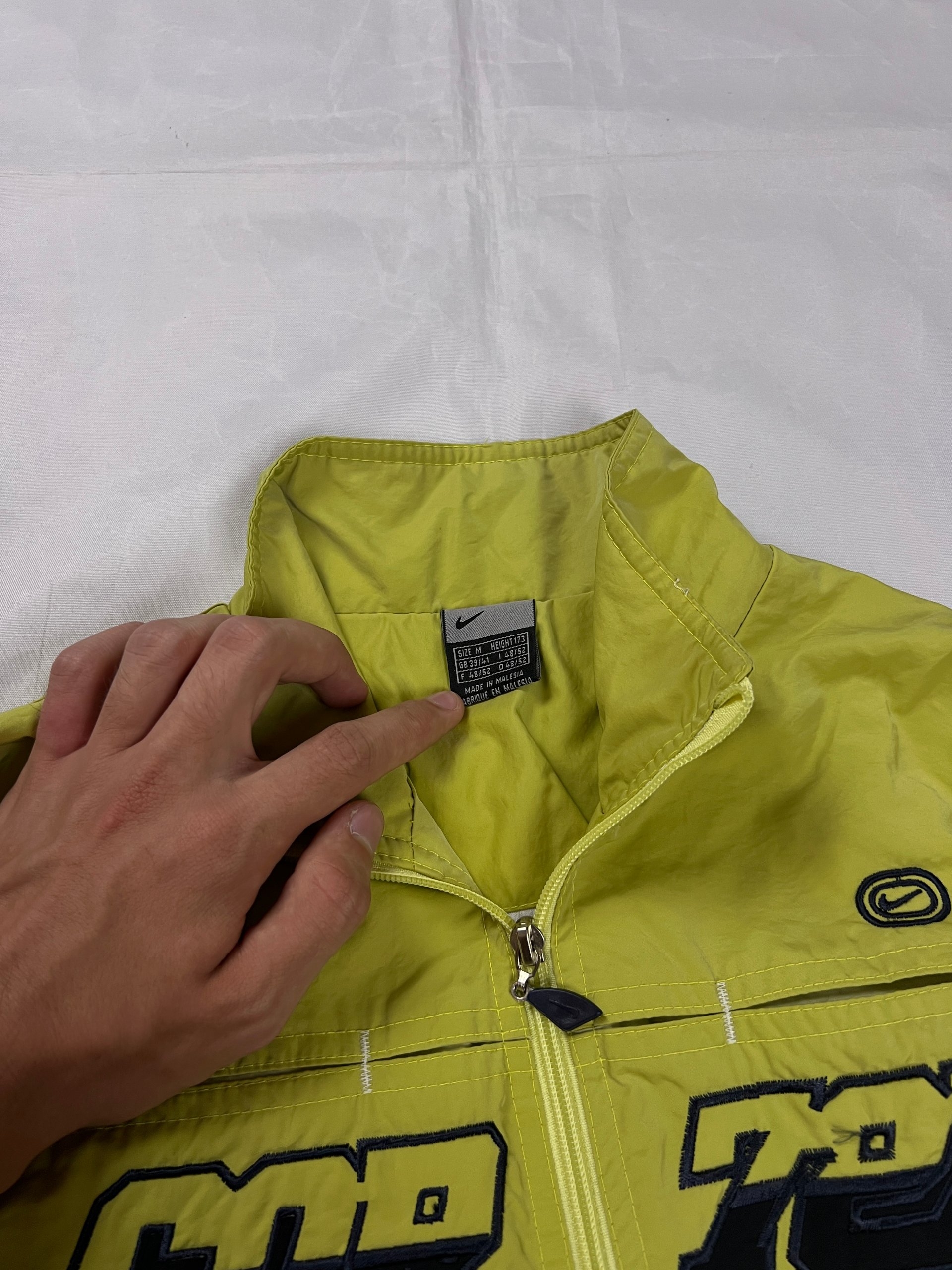 Nike Yellow Track Jacket Medium Retro Embroidered Logo image 7
