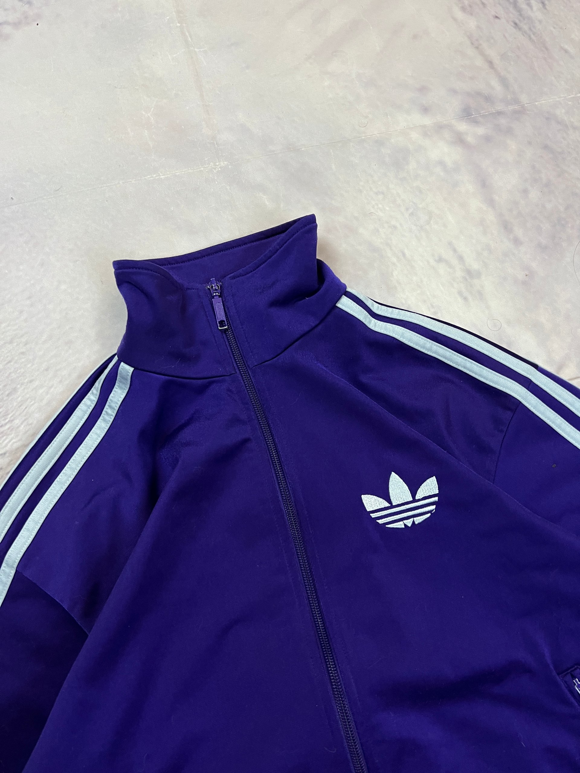 Adidas Men's Purple Track Jacket Small White Stripes image 2