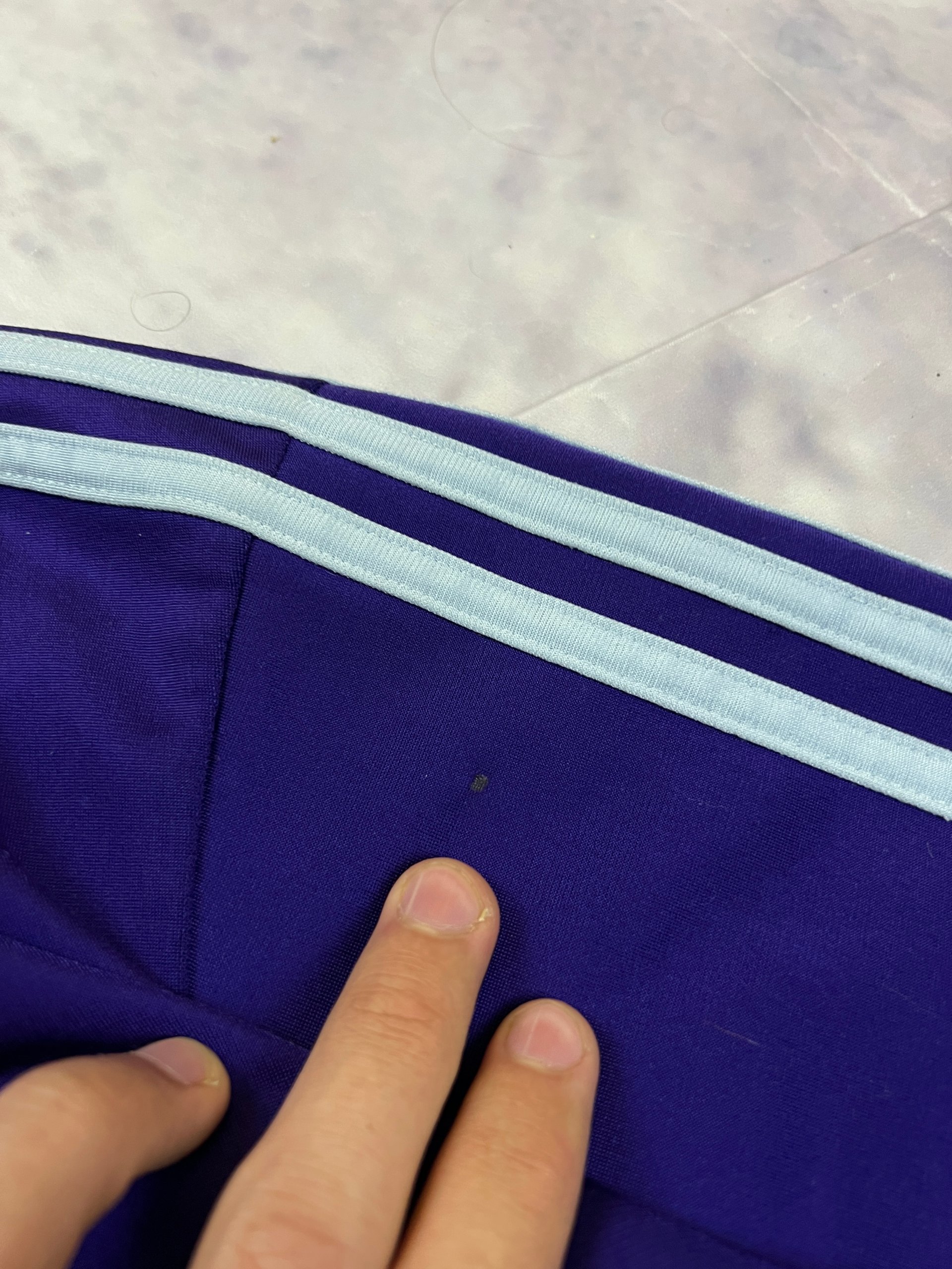 Adidas Men's Purple Track Jacket Small White Stripes image 5