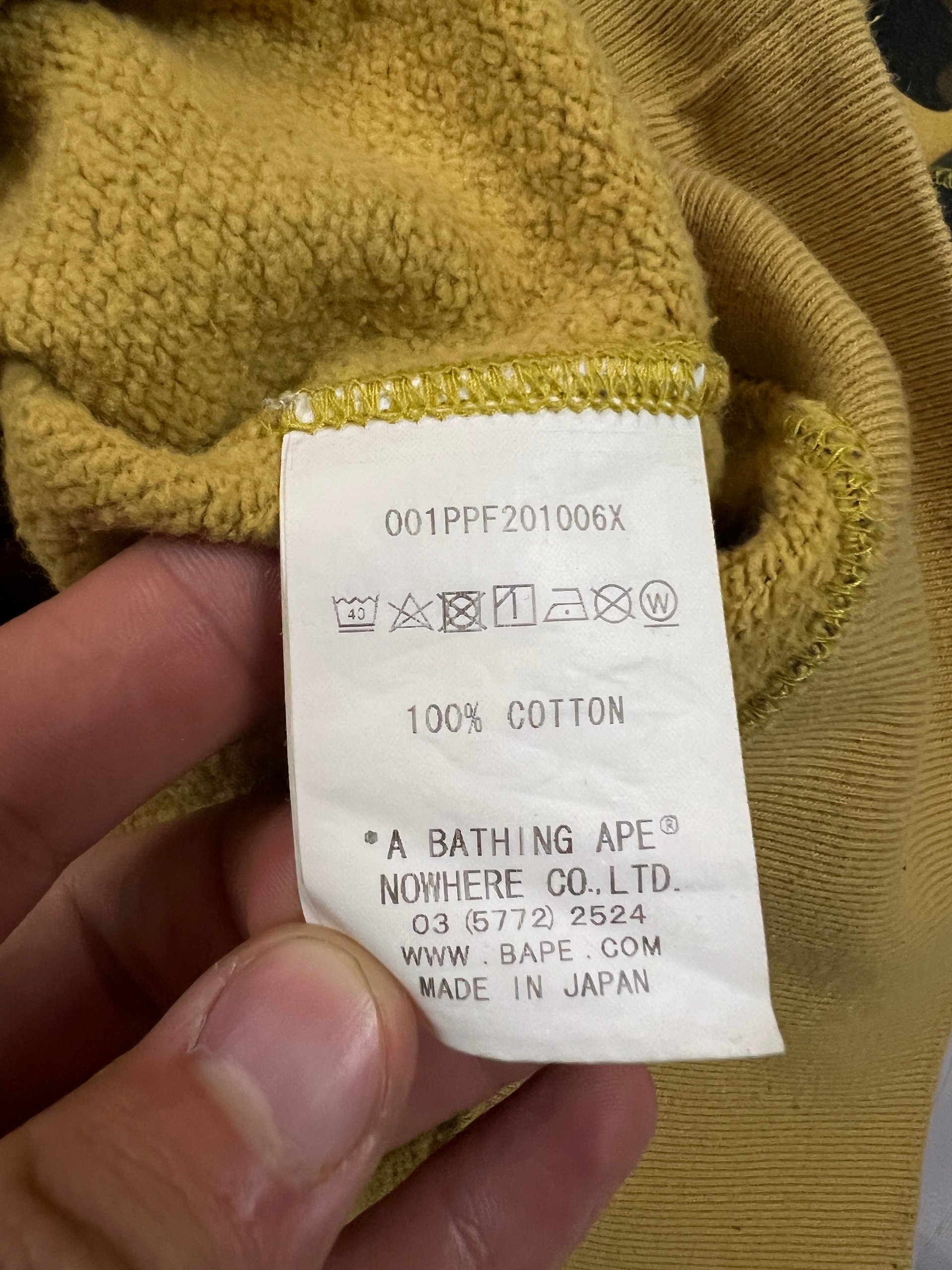 A Bathing Ape Yellow & Green Camo Hoodie Large Ape Head Logo image 10