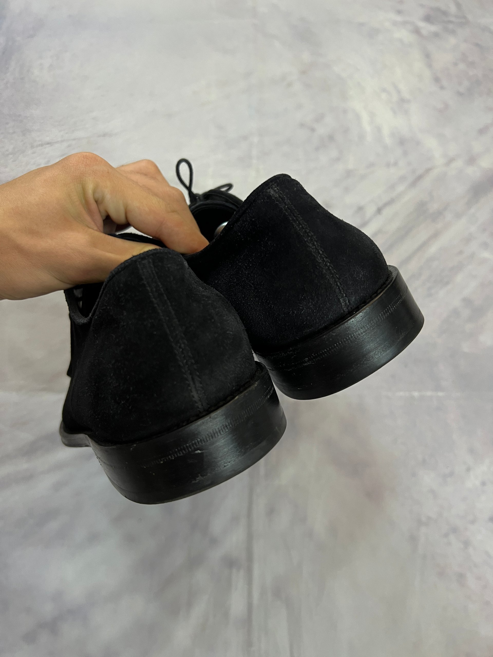 Salvatore Ferragamo Black Suede Derby Shoes UK 8 image 3