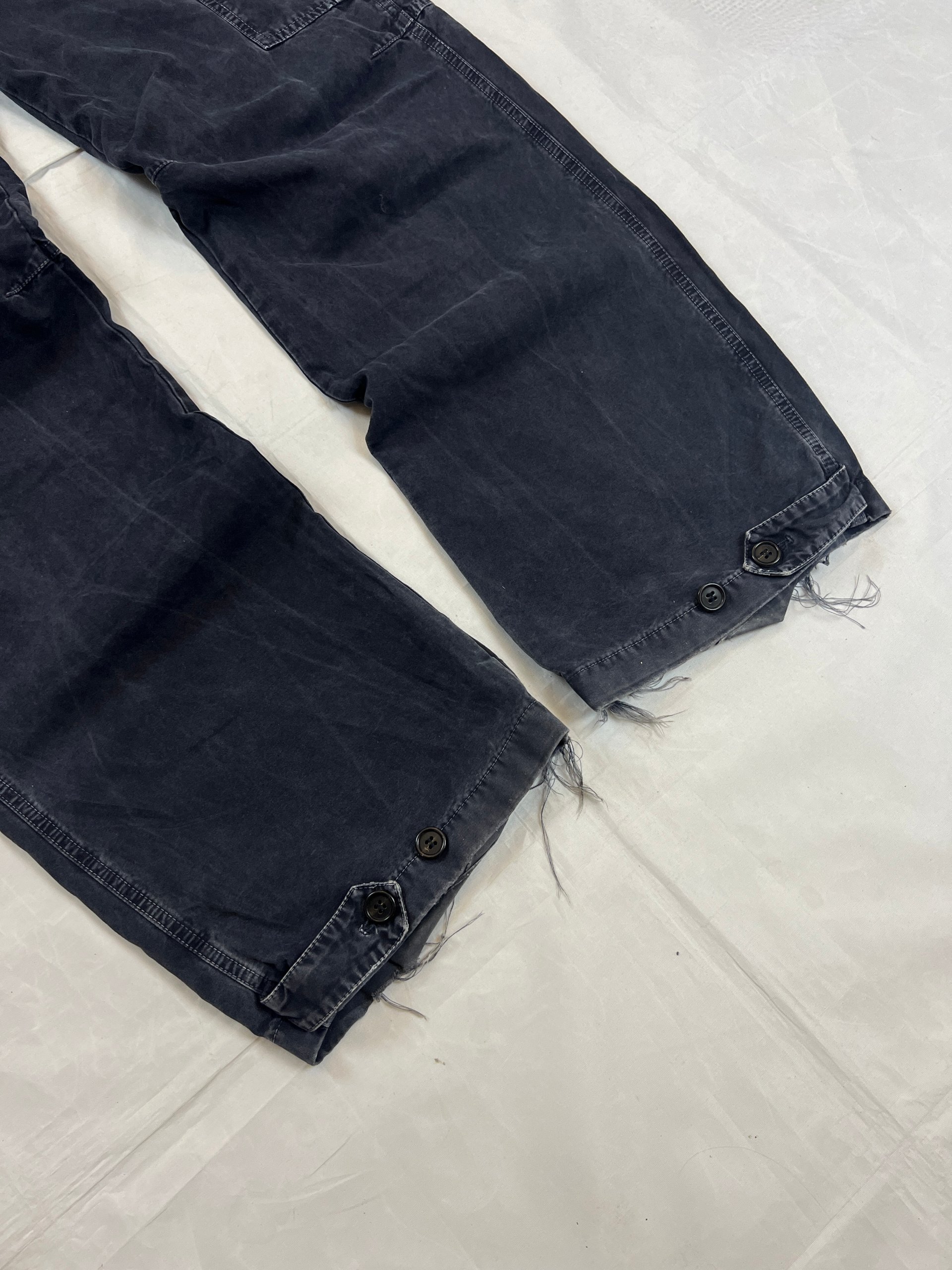 Prada Men's Washed Navy Cargo Trousers Size 50 Cotton