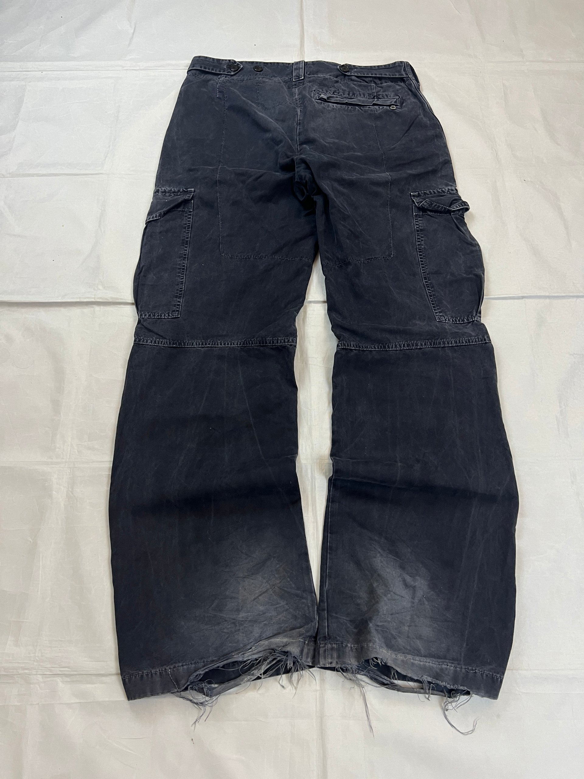 Prada Men's Washed Navy Cargo Trousers Size 50 Cotton image 9