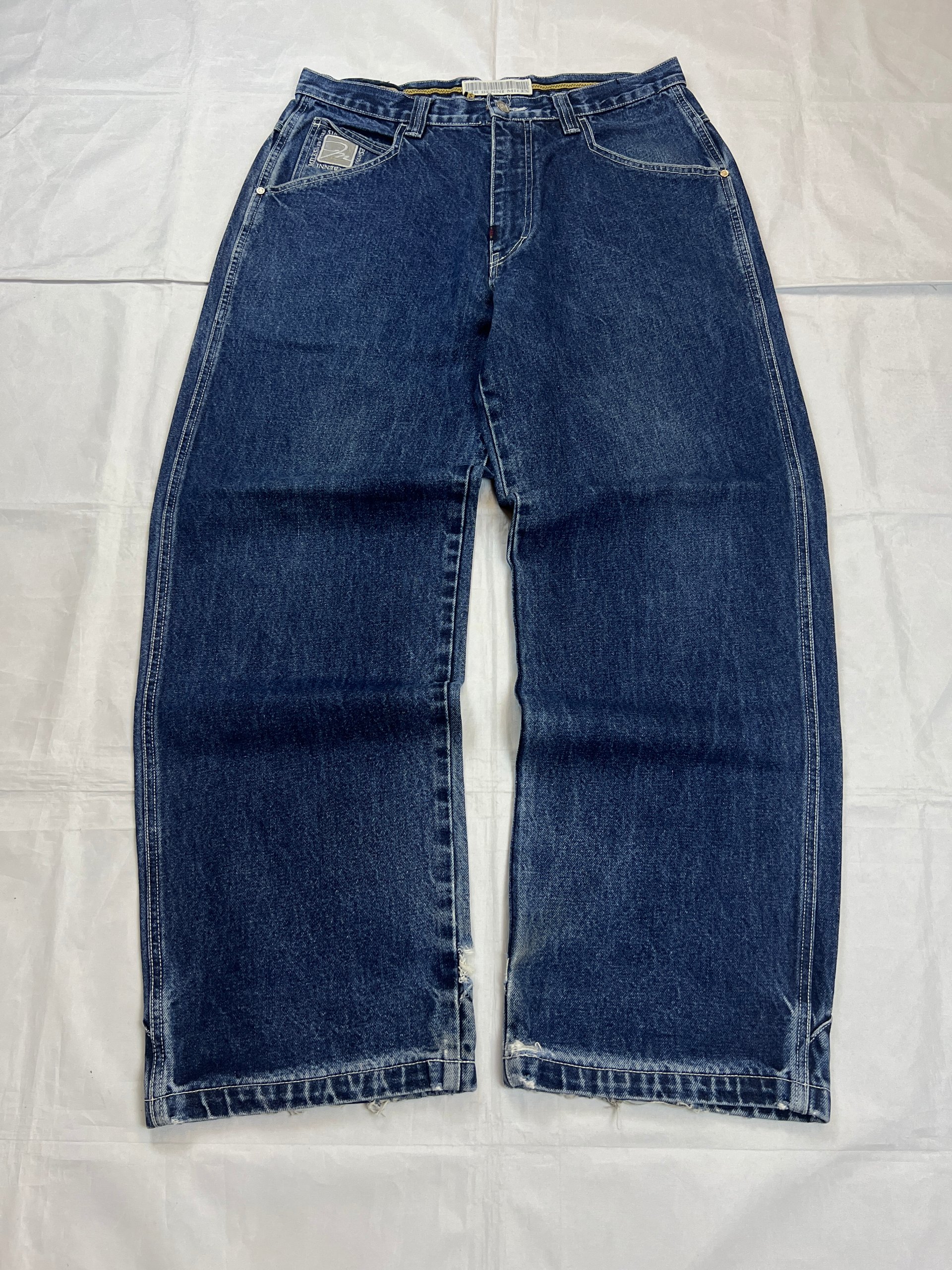 Sir Benni Miles Men's Blue Denim Jeans 34 Distressed Wide Leg image 2