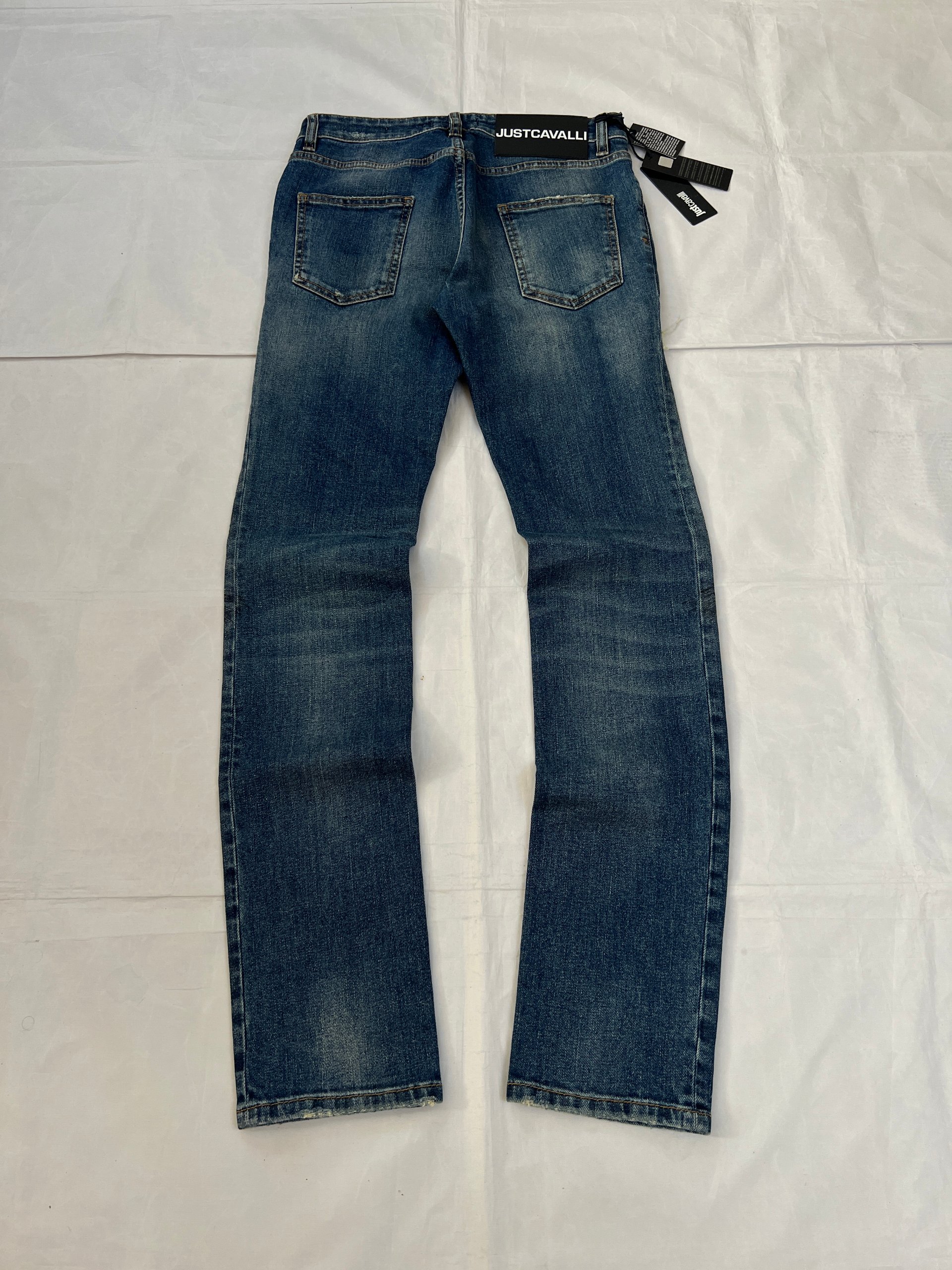 Just Cavalli Blue Distressed Denim Jeans UK 10 Super Slim image 2