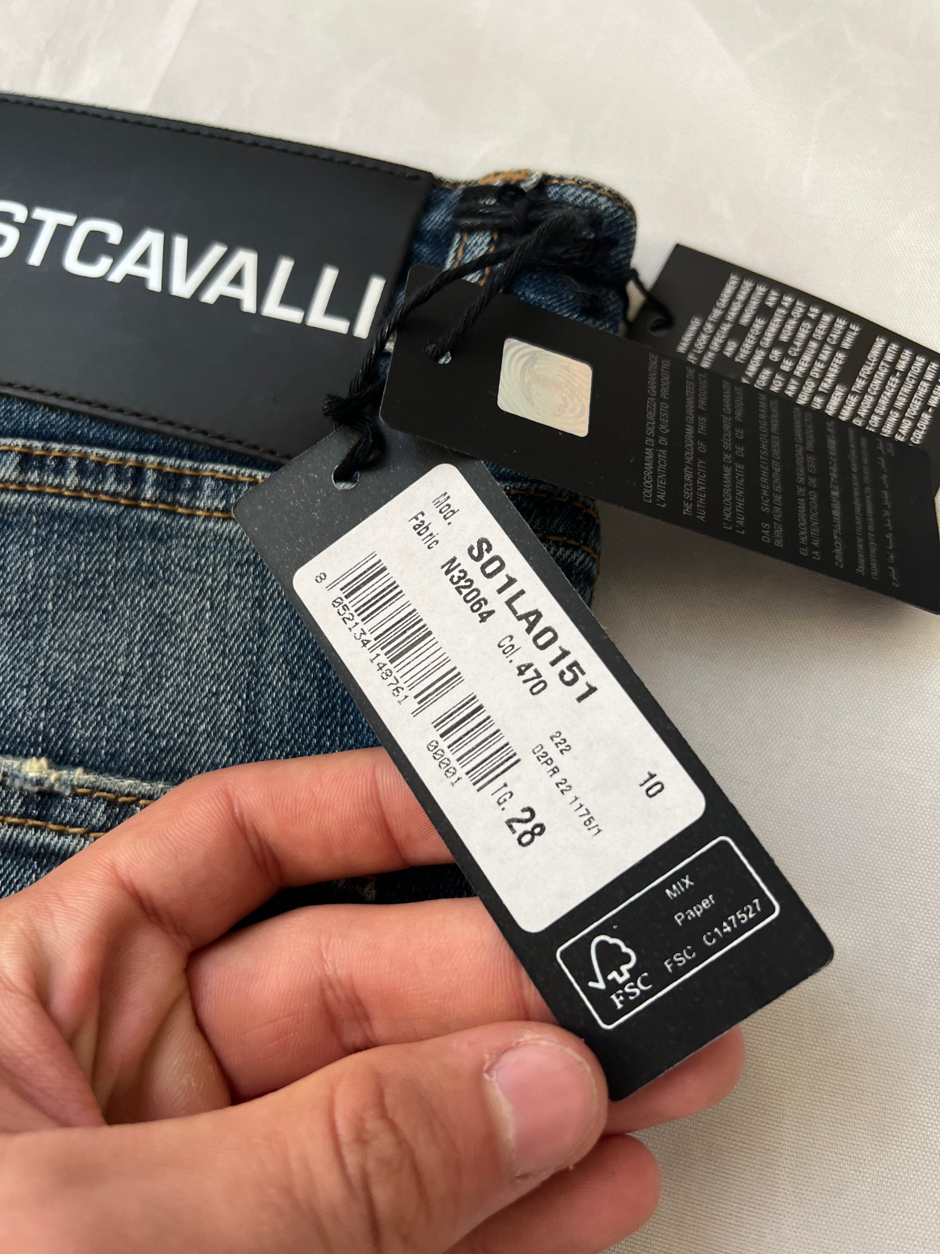 Just Cavalli Blue Distressed Denim Jeans UK 10 Super Slim image 4