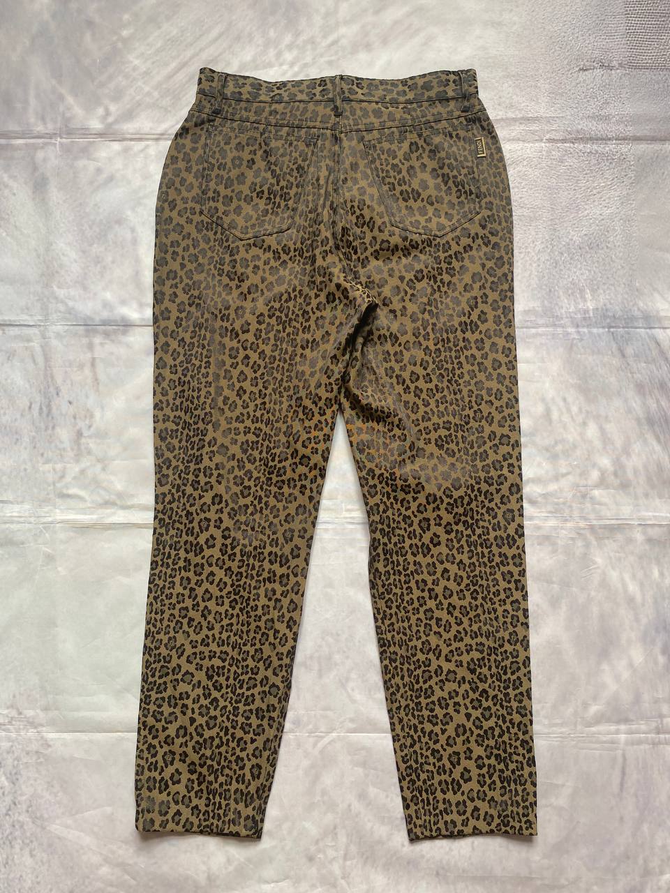 Iceberg Women's Brown Leopard Print Cotton Trousers Size 33 image 2