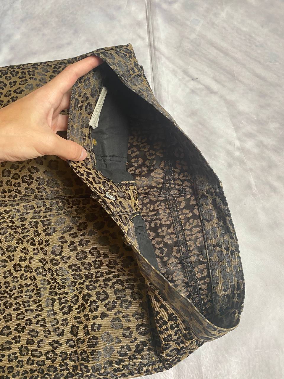 Iceberg Women's Brown Leopard Print Cotton Trousers Size 33 image 3