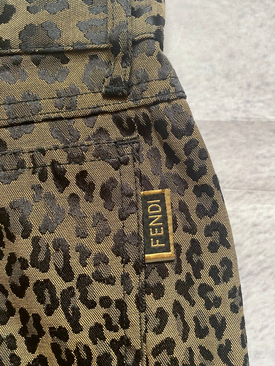 Iceberg Women's Brown Leopard Print Cotton Trousers Size 33 image 7