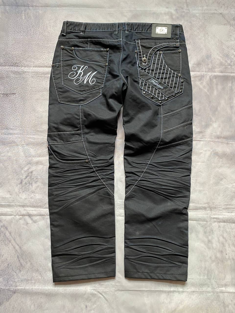 K&M Black Jeans Size 38 Detailed Stitching Men image 2
