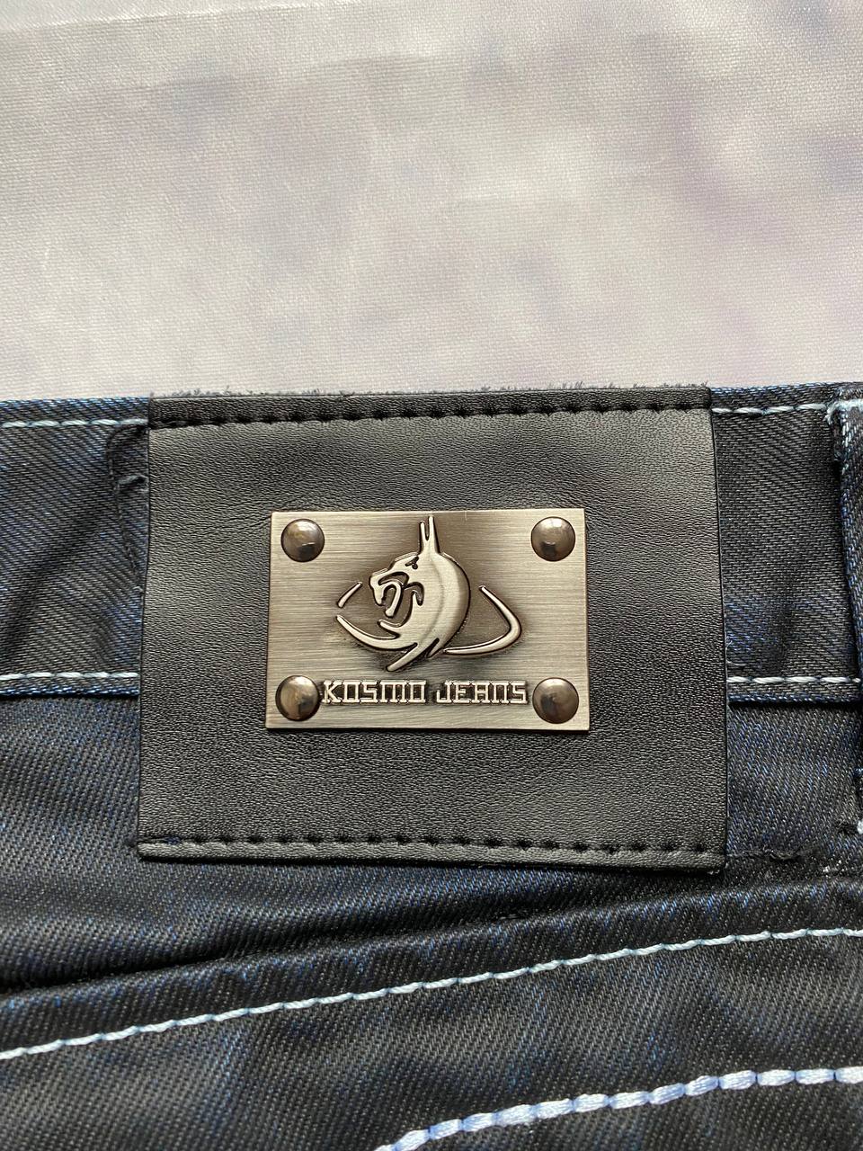 K&M Black Jeans Size 38 Detailed Stitching Men image 9