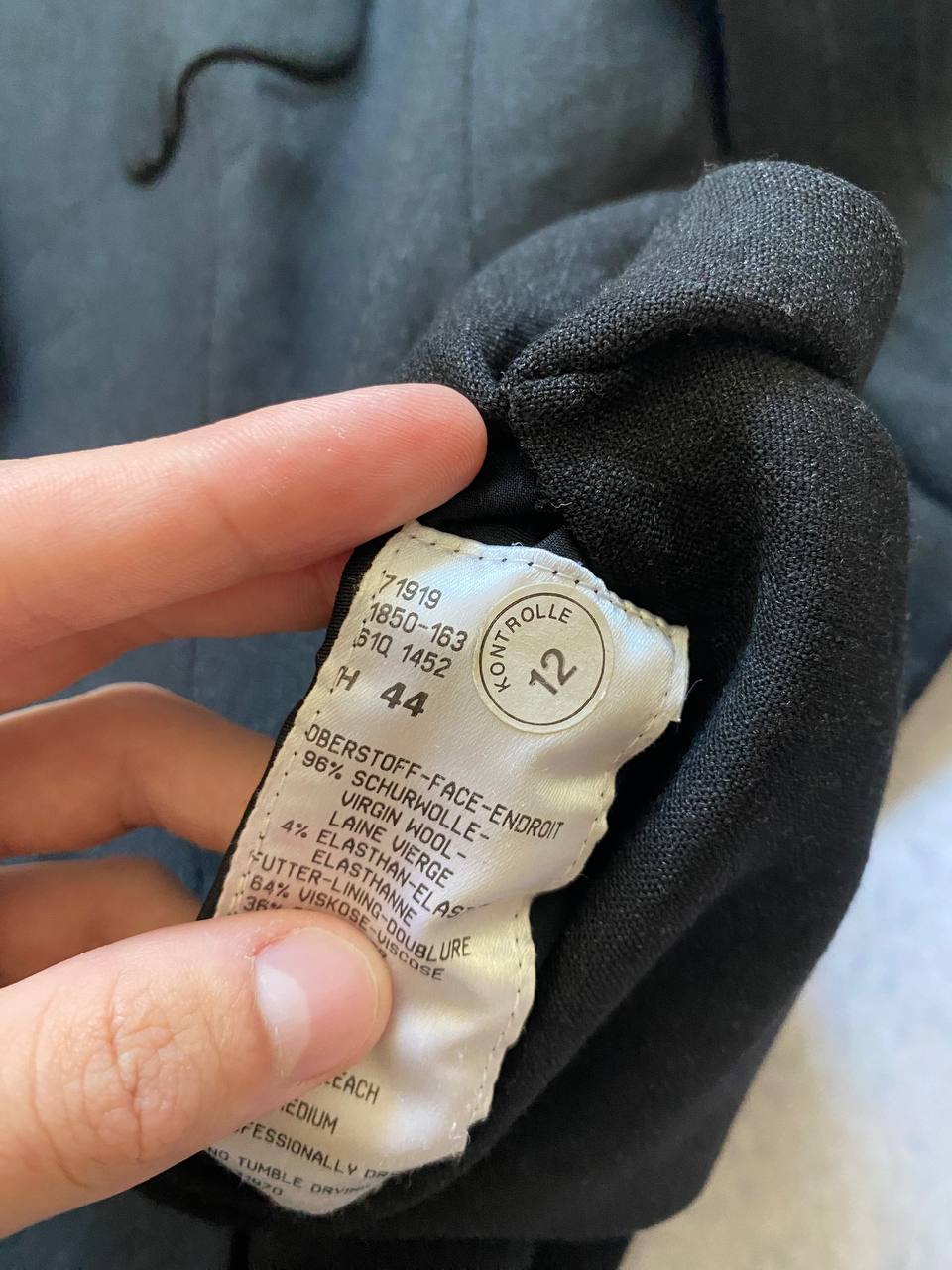 Beams Black Cotton Linen Blazer Large Padded Shoulder image 8