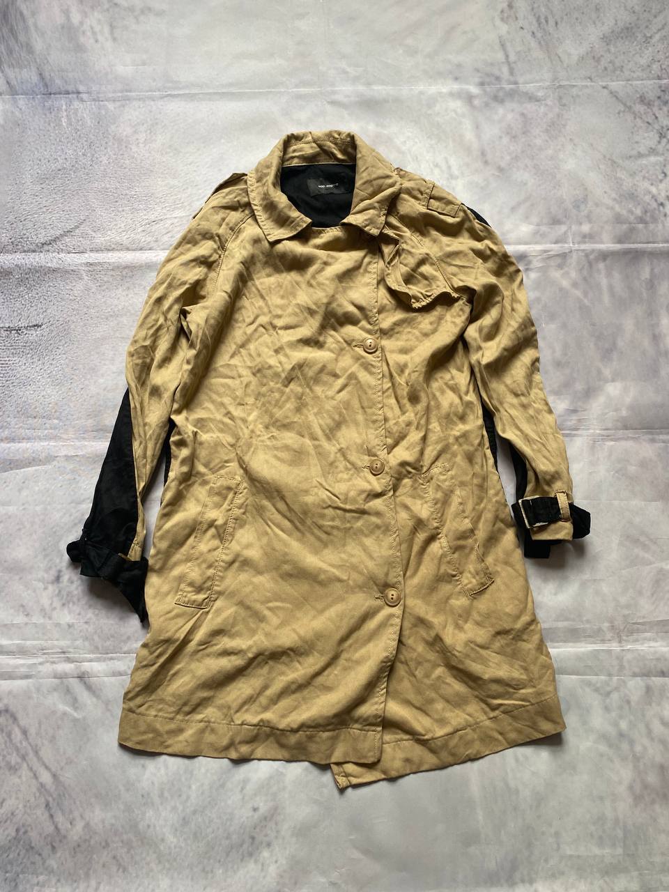 Cop.Copine Beige & Black Lyocell Trench Coat
