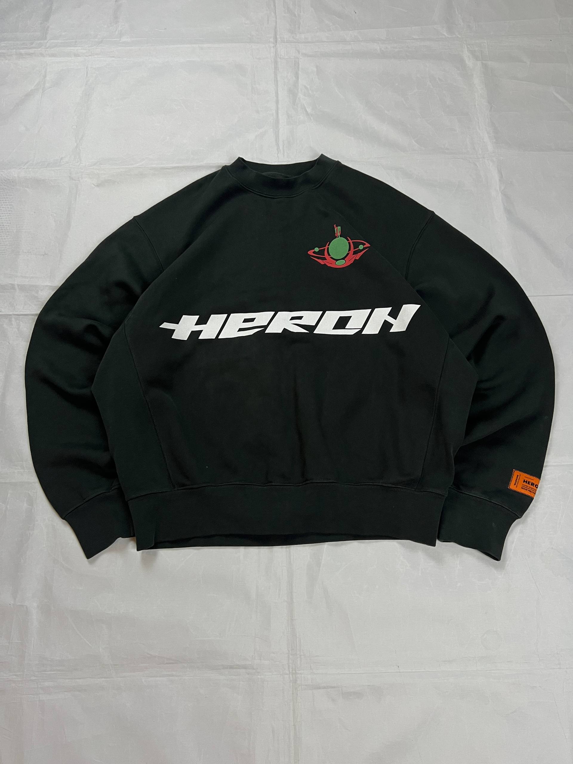 Heron Preston Black Graphic Crewneck Sweatshirt Large