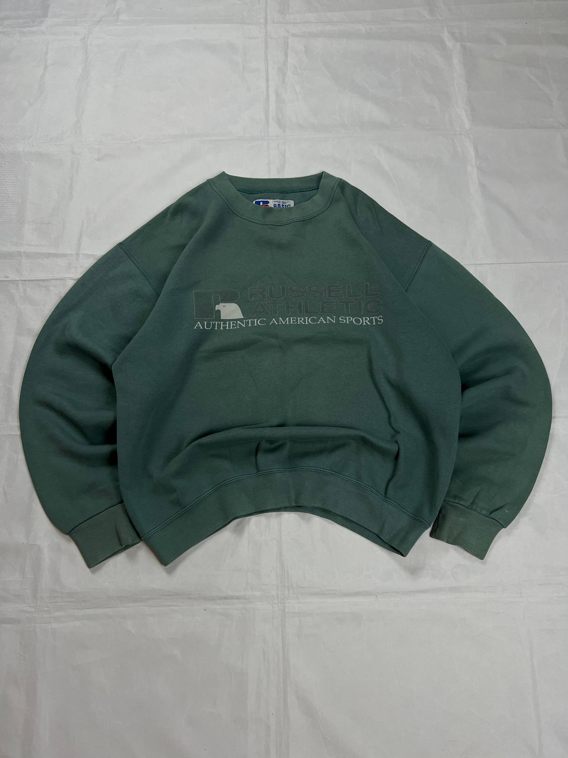 Russell Athletic Green Basic Sweatshirt Medium