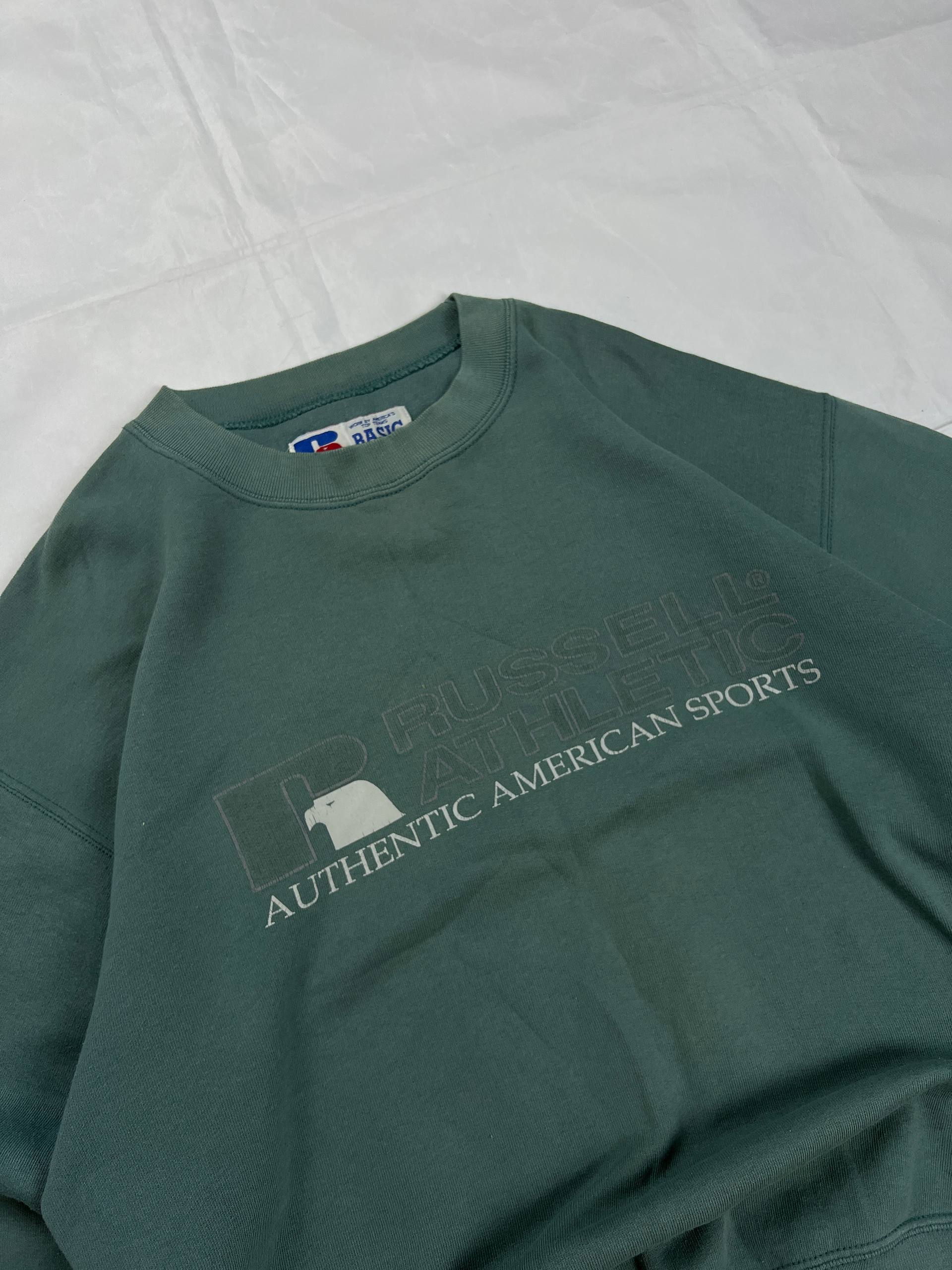 Russell Athletic Green Basic Sweatshirt Medium image 4