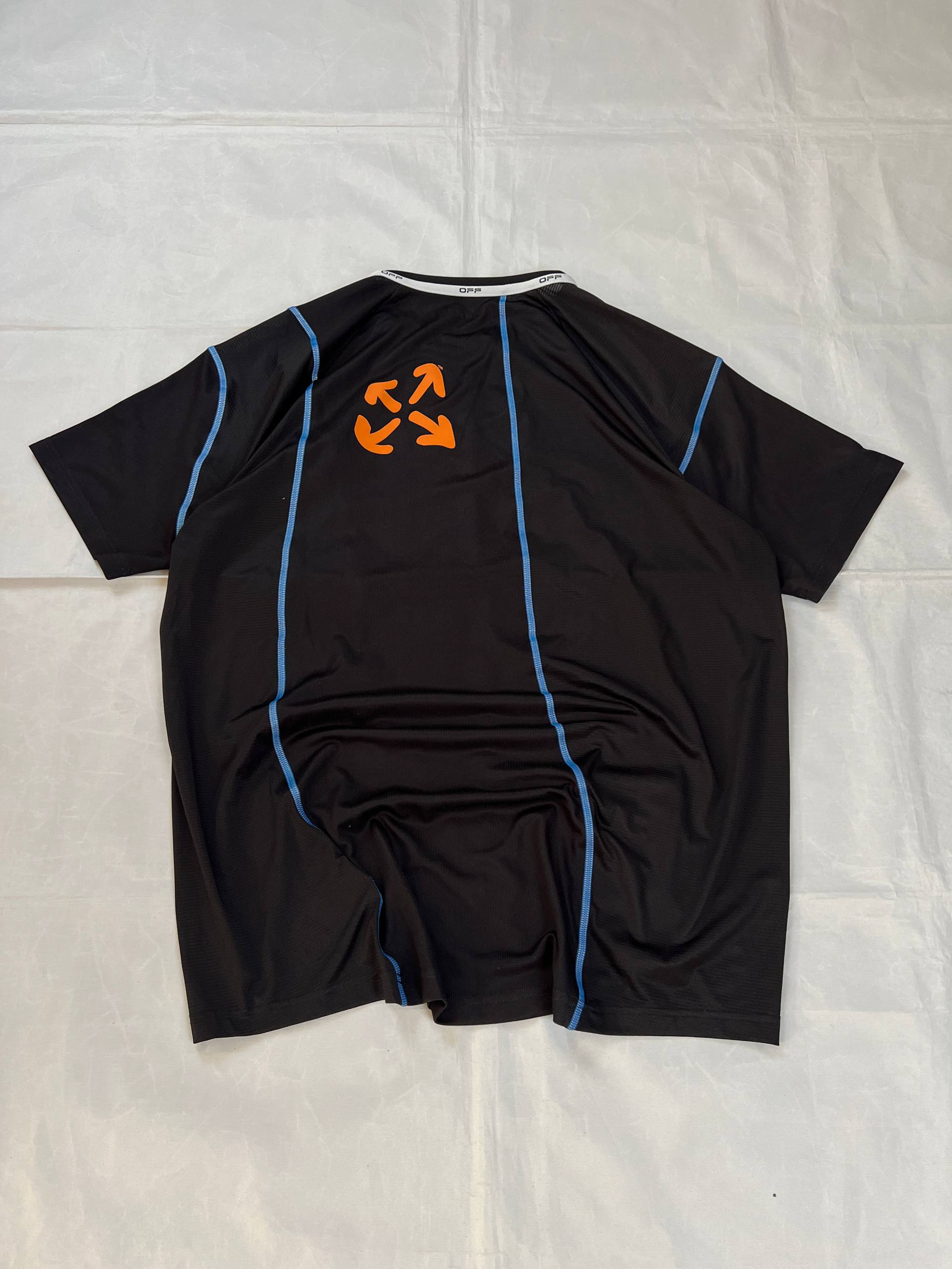 OFF Black & Blue Stitching Technical T-Shirt Large image 2
