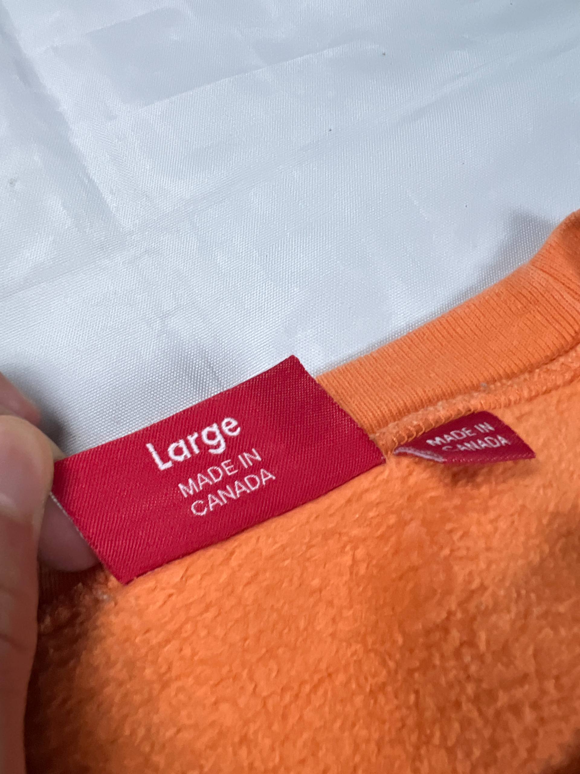 Supreme Orange Cotton Crewneck Sweatshirt Large Embroidered Logo image 4
