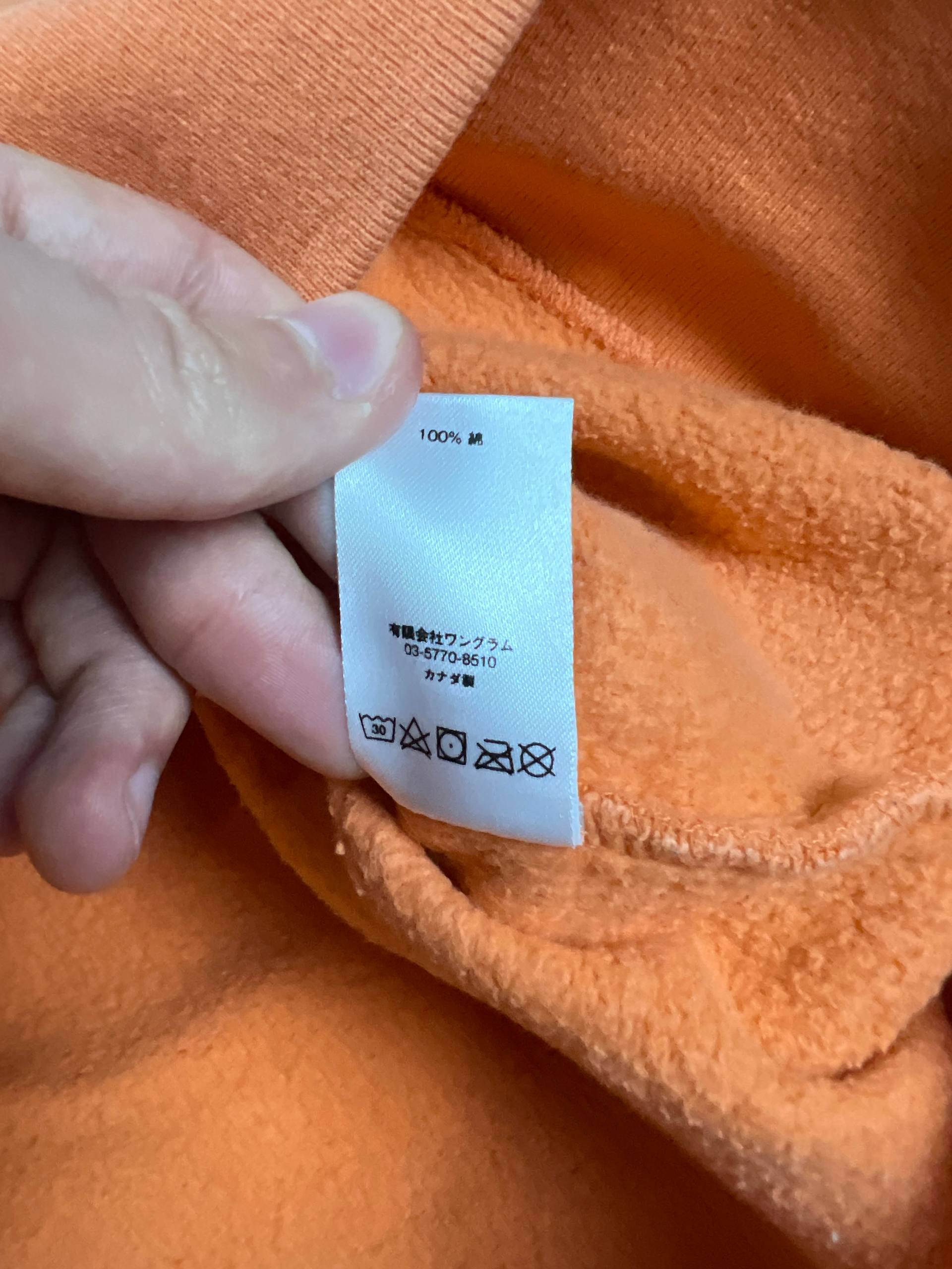 Supreme Orange Cotton Crewneck Sweatshirt Large Embroidered Logo image 5