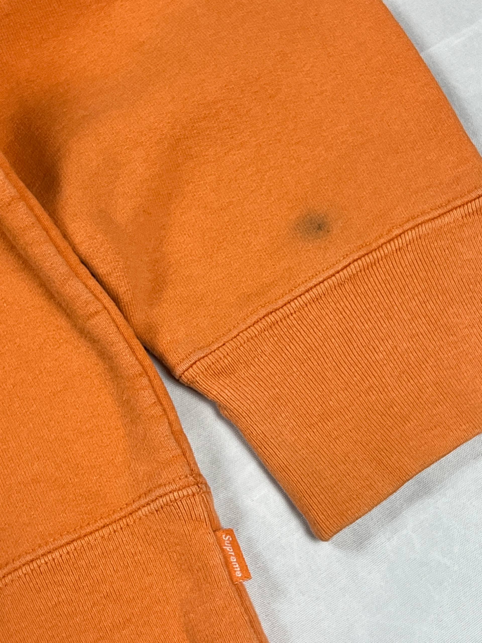 Supreme Orange Cotton Crewneck Sweatshirt Large Embroidered Logo image 6