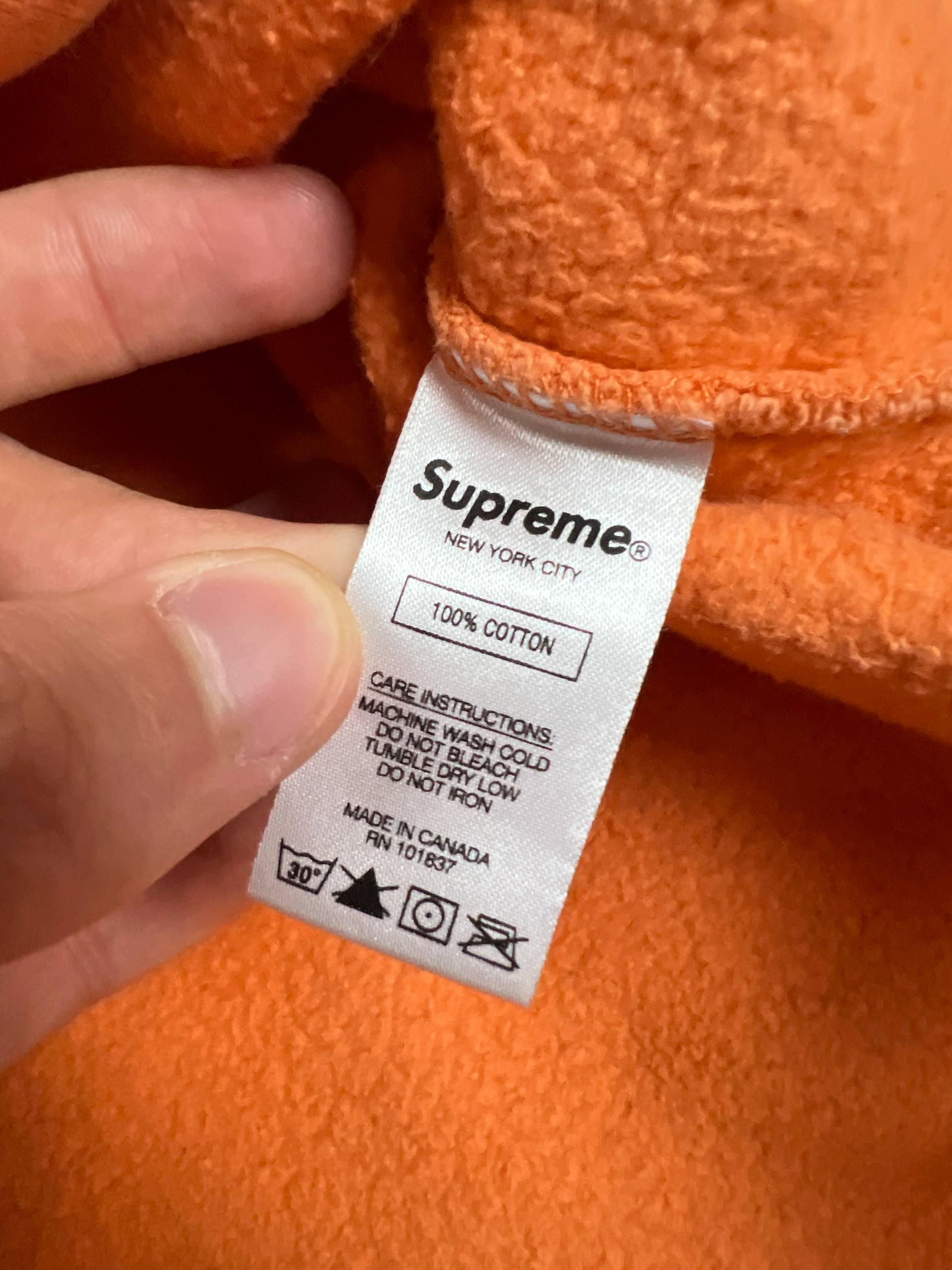 Supreme Orange Cotton Crewneck Sweatshirt Large Embroidered Logo image 7