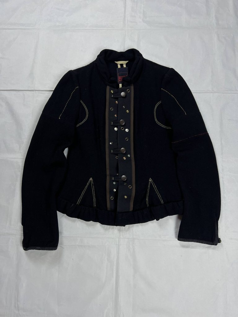 Marithé & François Girbaud Black Wool Jacket Small Unique Closure