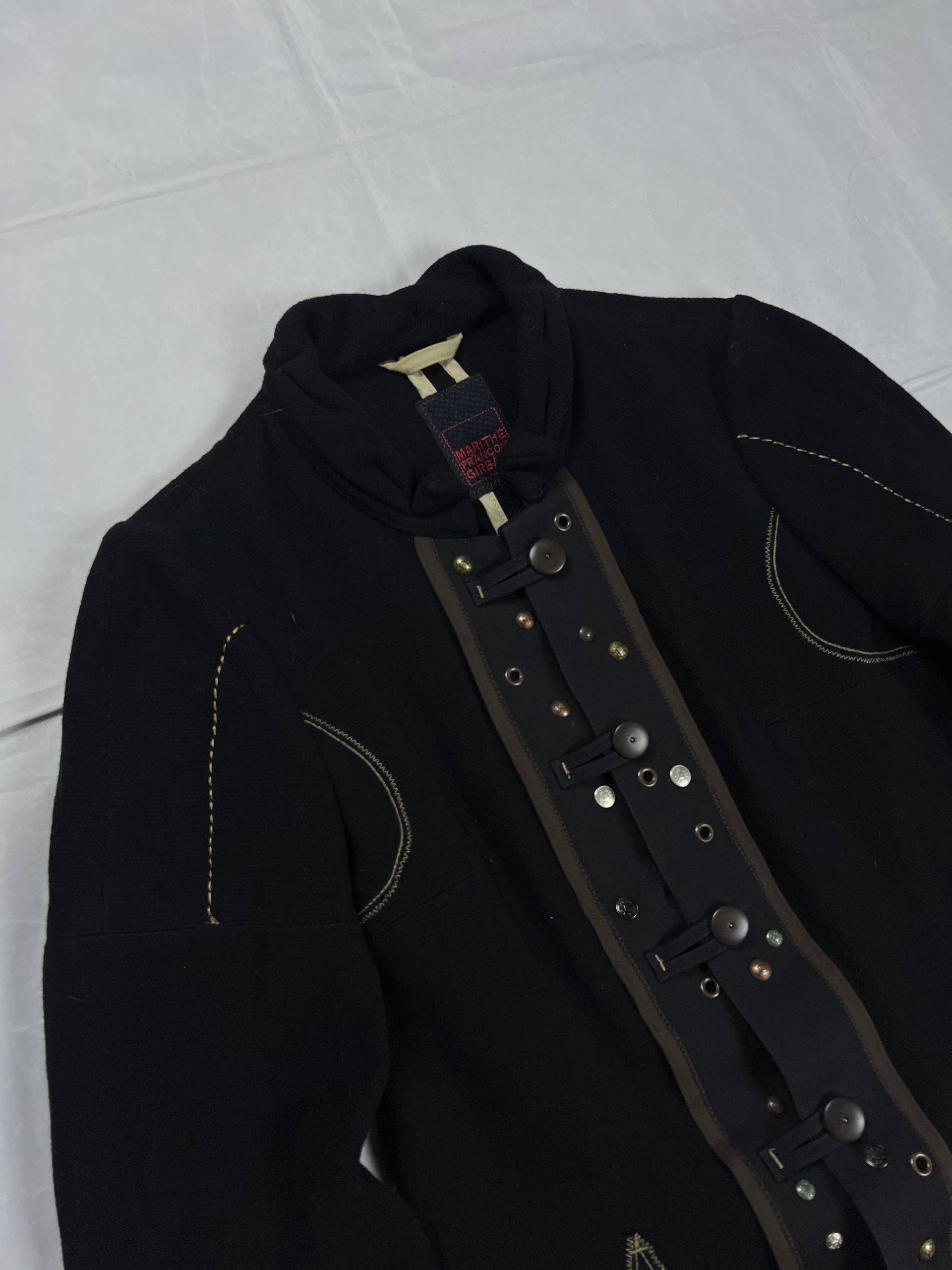 Marithé & François Girbaud Black Wool Jacket Small Unique Closure image 2