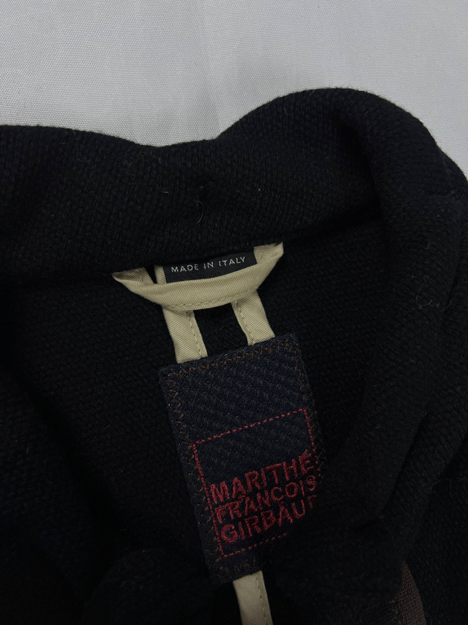 Marithé & François Girbaud Black Wool Jacket Small Unique Closure image 4