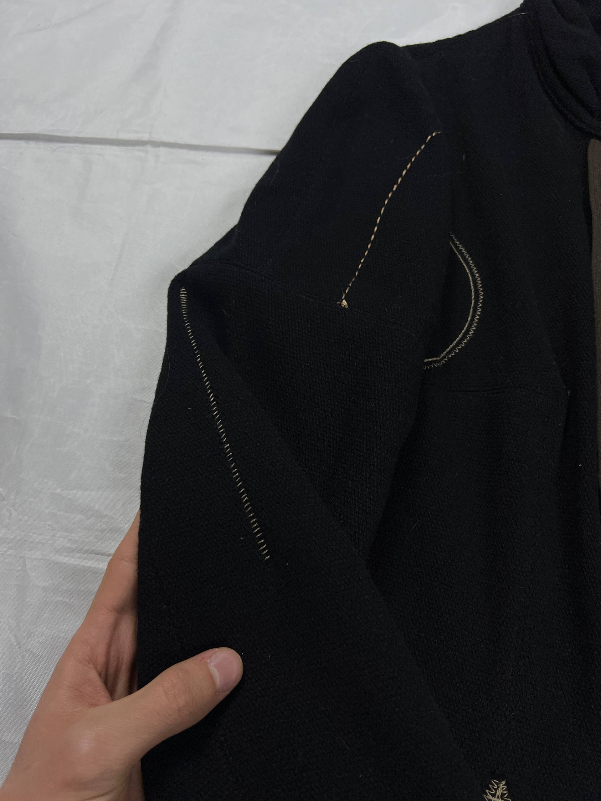 Marithé & François Girbaud Black Wool Jacket Small Unique Closure image 7