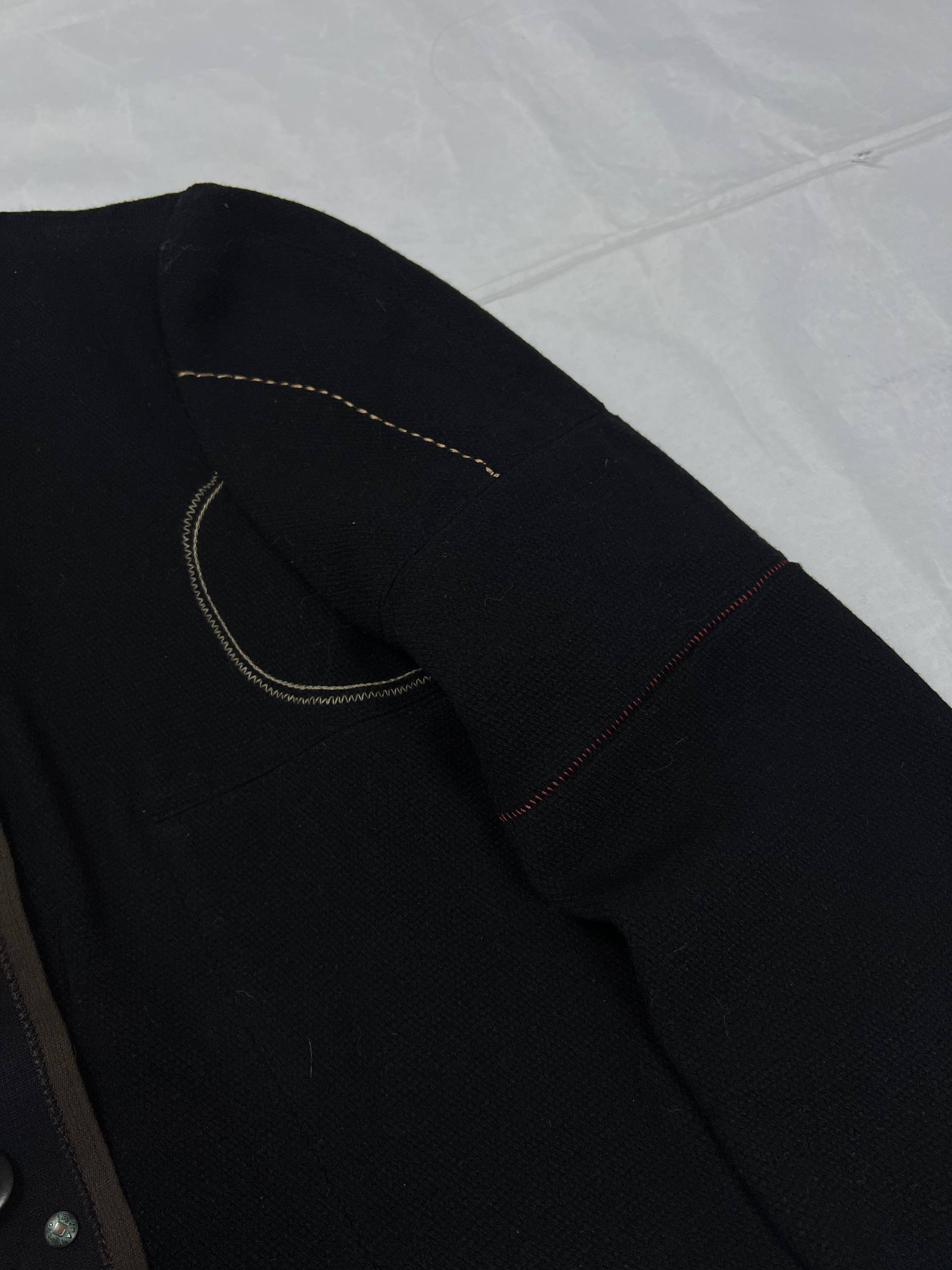 Marithé & François Girbaud Black Wool Jacket Small Unique Closure image 9