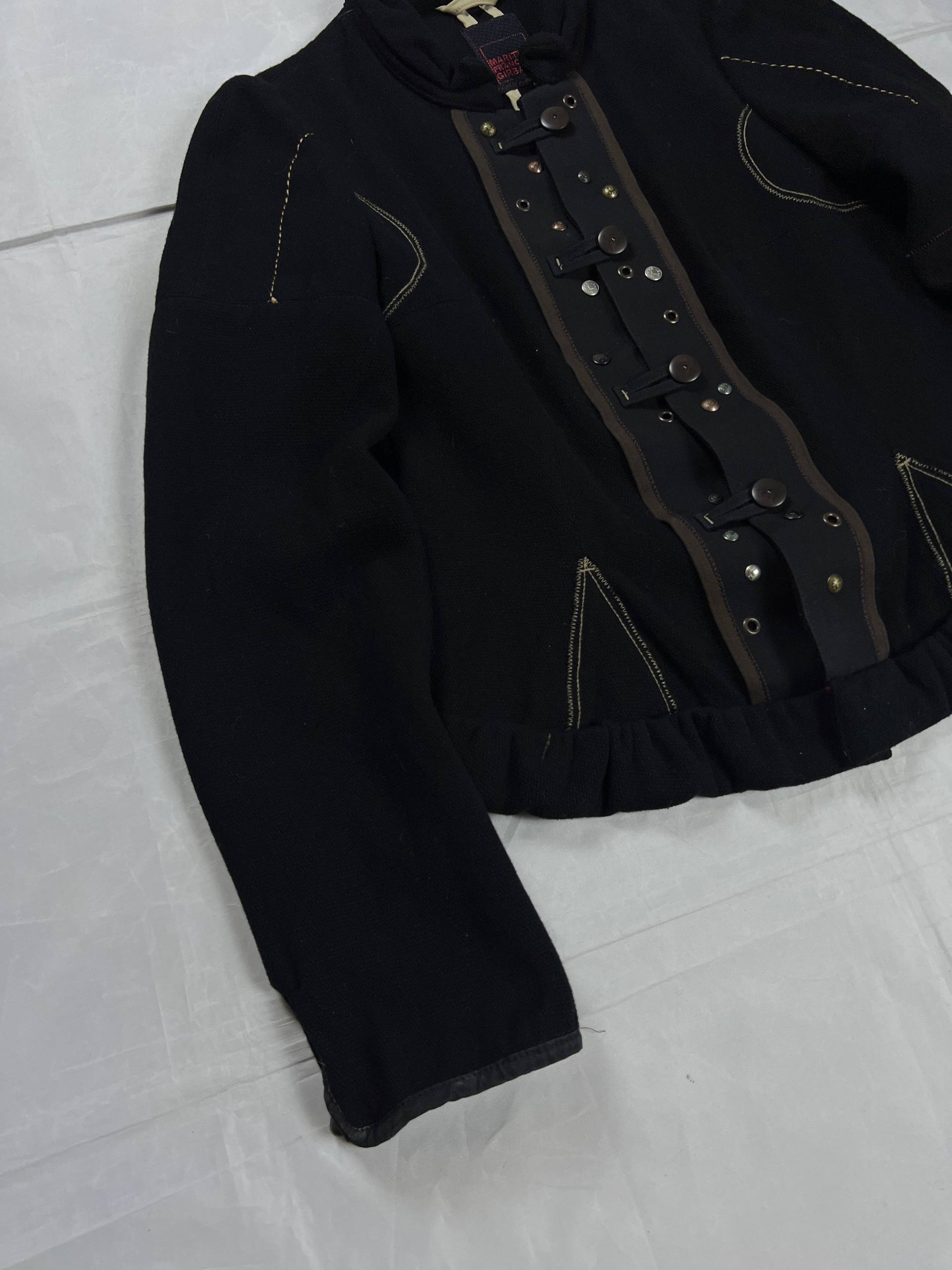 Marithé & François Girbaud Black Wool Jacket Small Unique Closure image 10