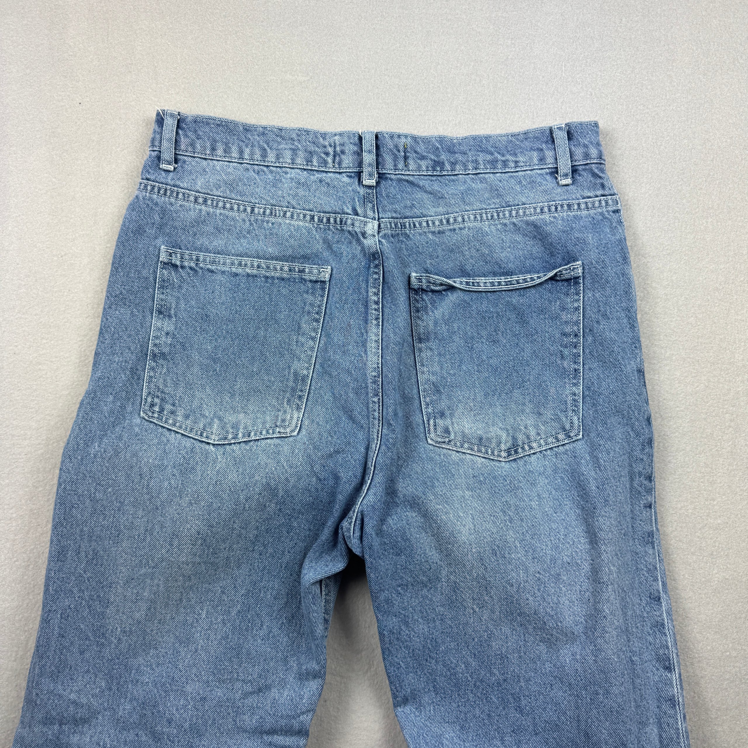 More Money Blue Denim Jeans Large Embroidered Logo Size 28 / S image 4