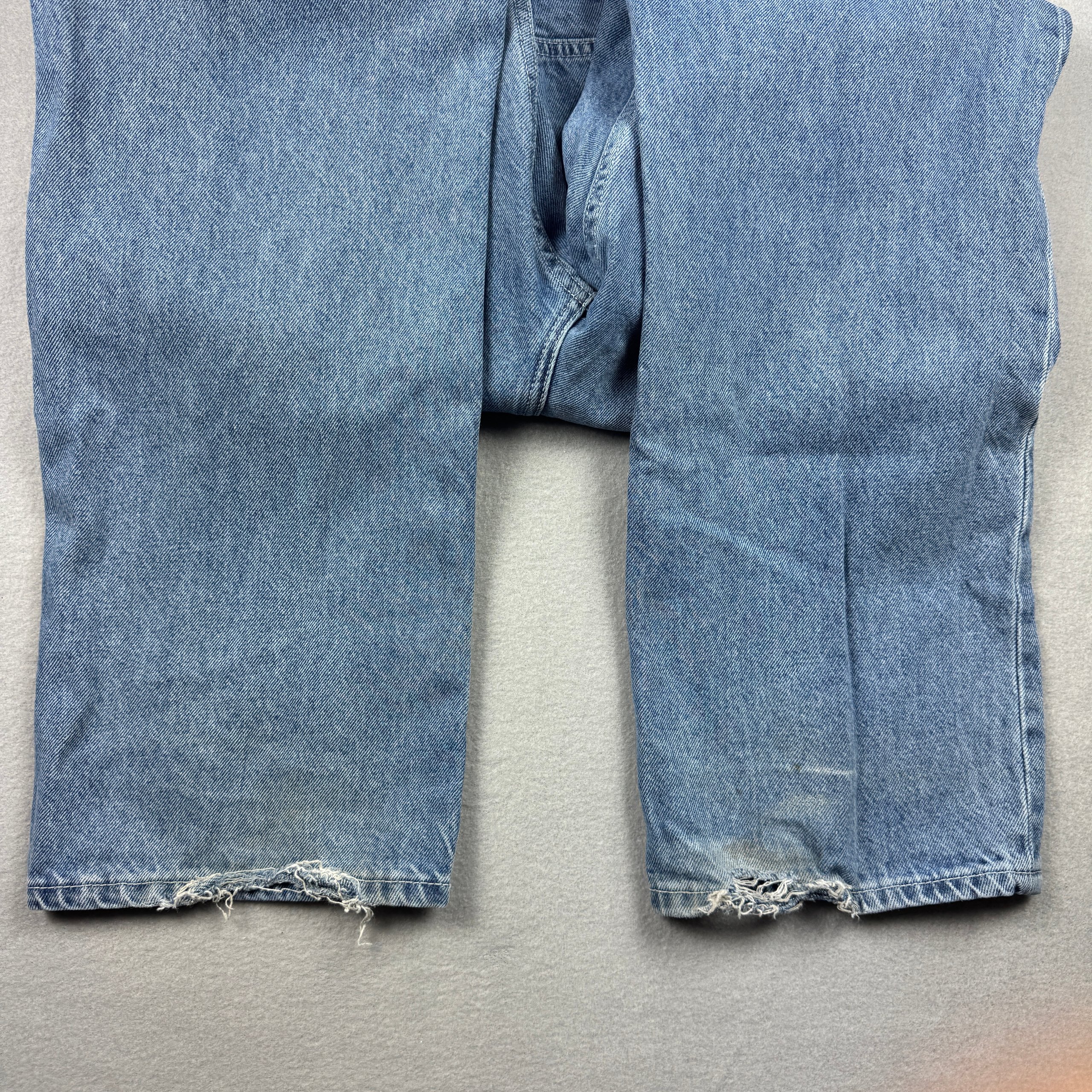 More Money Blue Denim Jeans Large Embroidered Logo Size 28 / S image 5