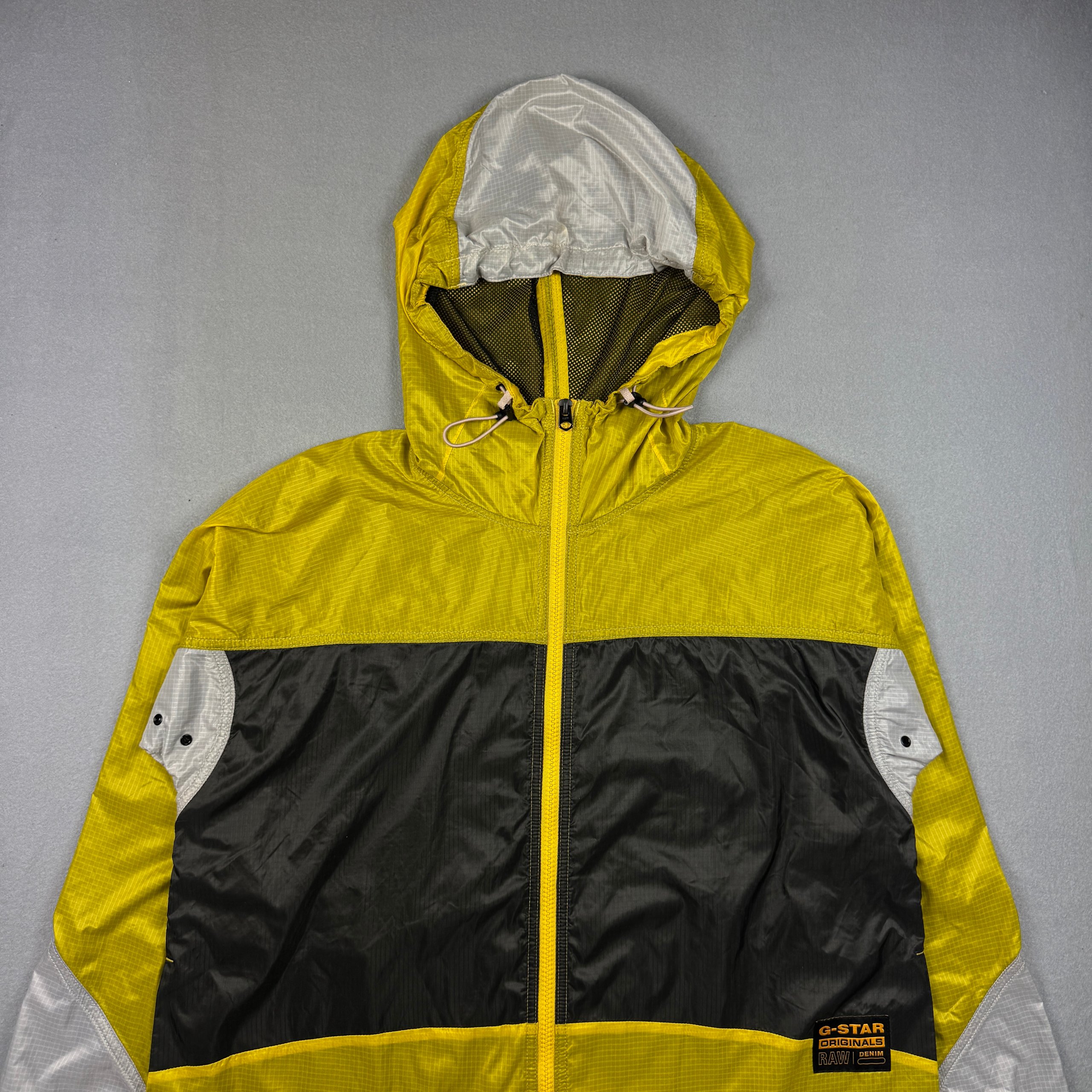 G-Star Colourblock Yellow, Black & White Windbreaker Jacket Hooded Women`s Size S image 2