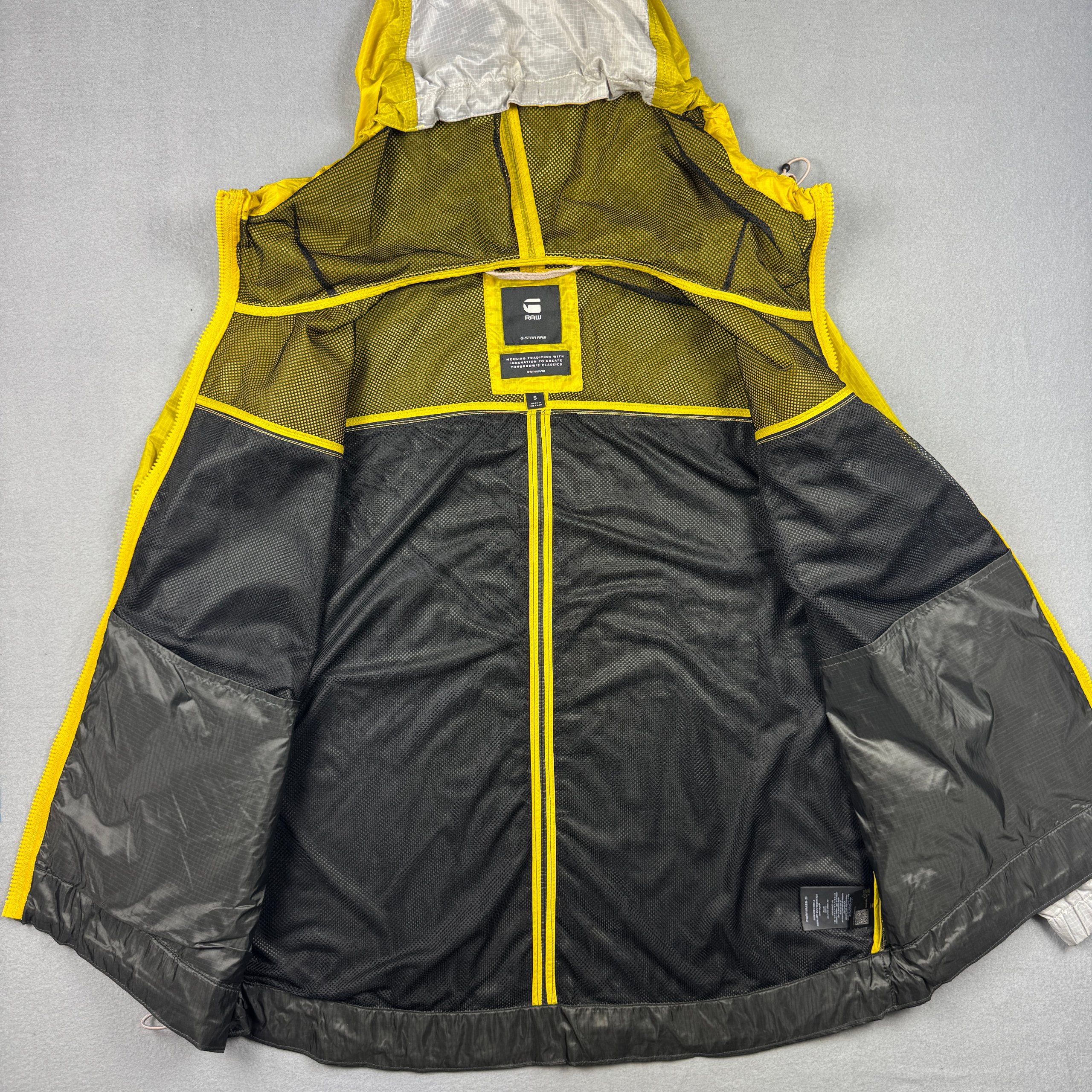 G-Star Colourblock Yellow, Black & White Windbreaker Jacket Hooded Women`s Size S image 4